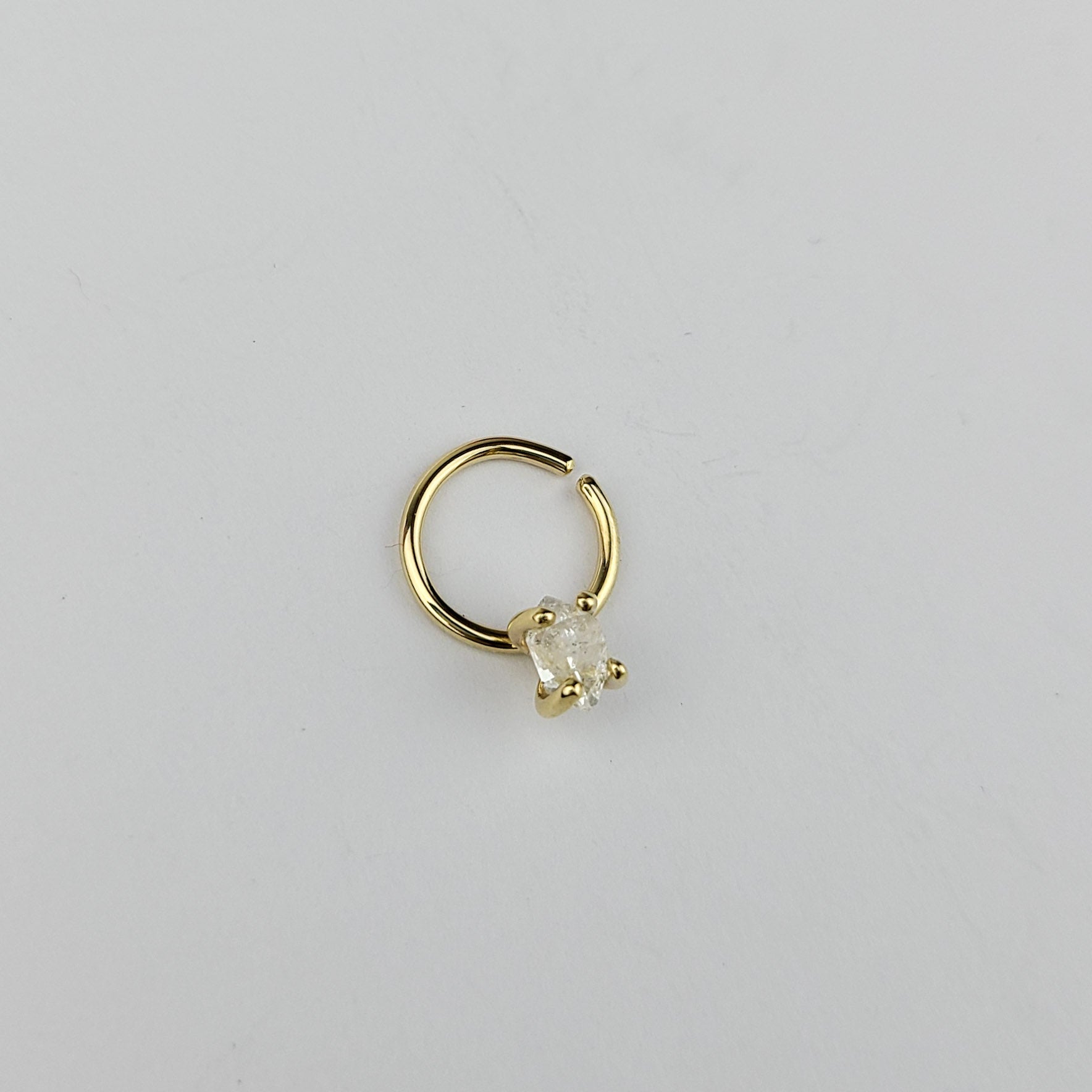 Herkimer Diamond Septum Piercing - Gold Options