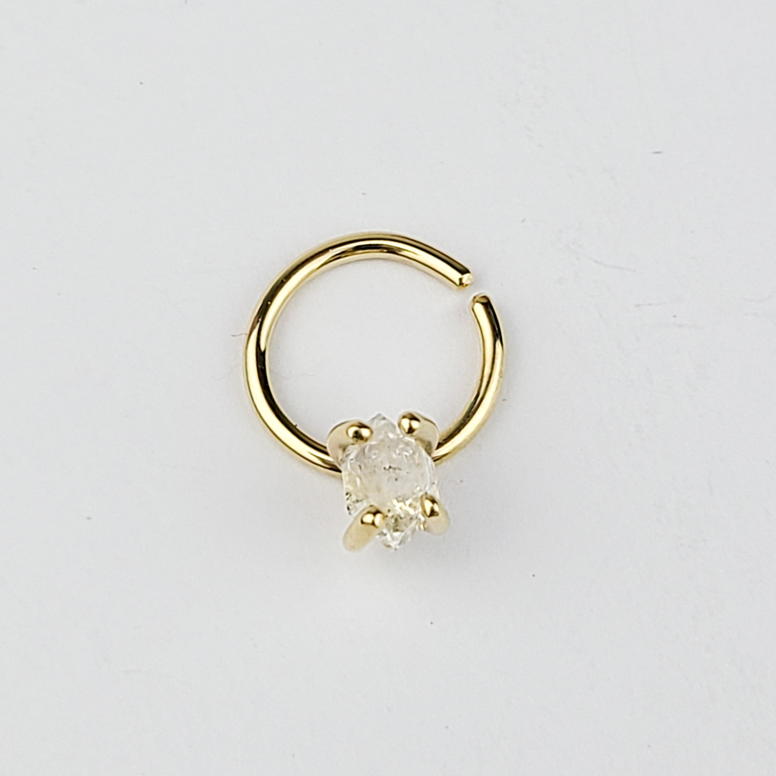 Herkimer Diamond Septum Piercing - Gold Options