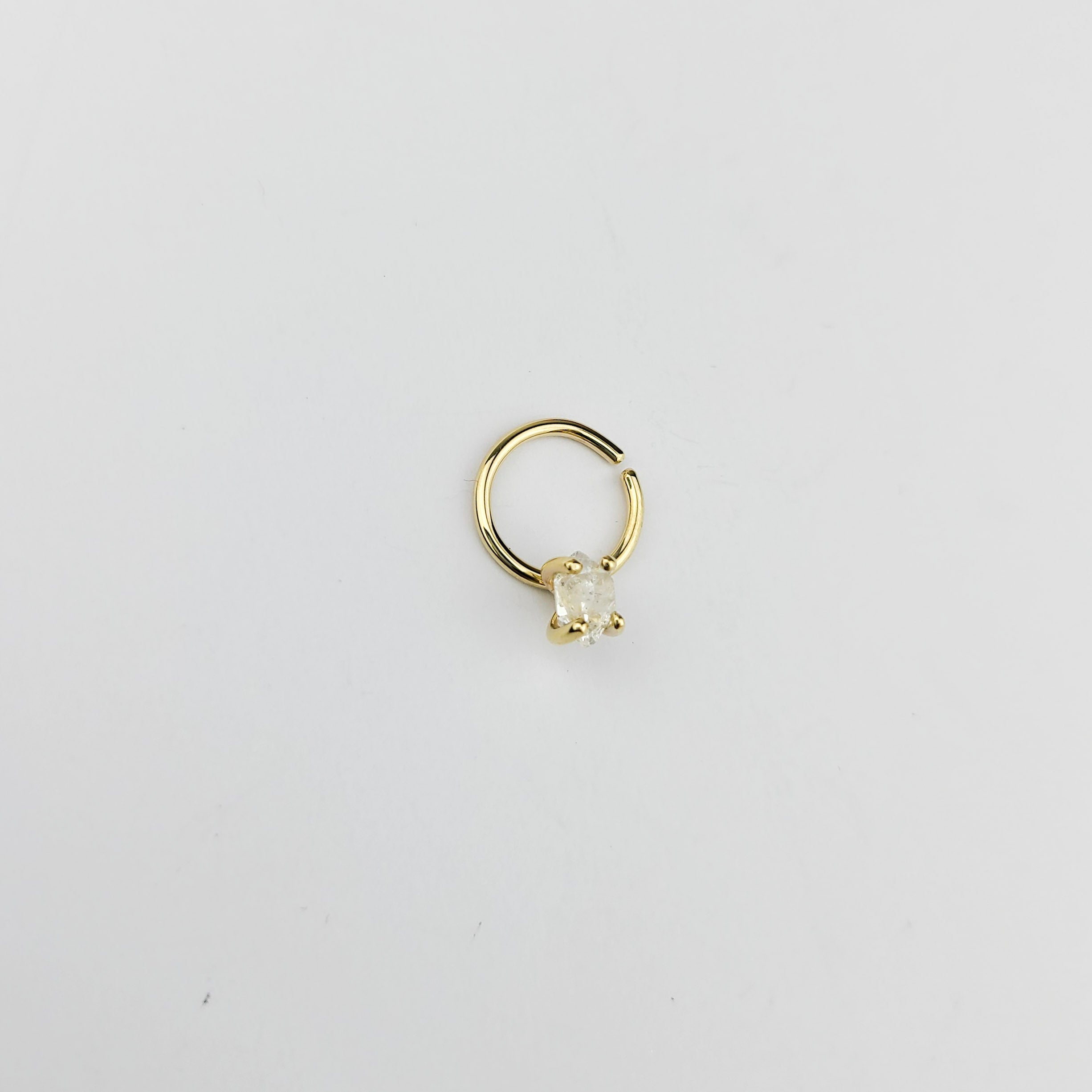 Herkimer Diamond Septum Piercing - Gold Options