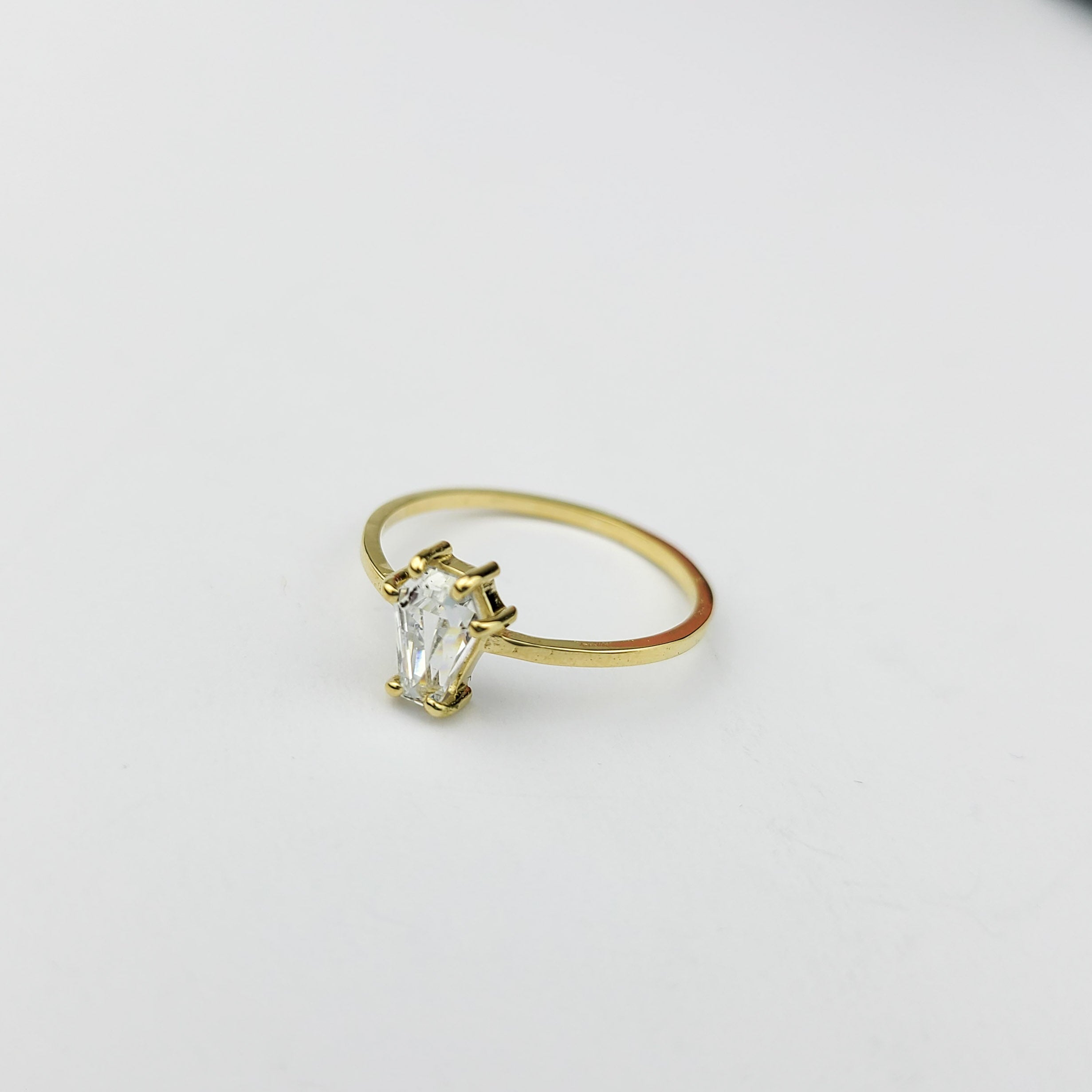 Small Coffin Solid Gold Ring (5x7)  - Yellow Gold & Color Options - Inchoo Bijoux