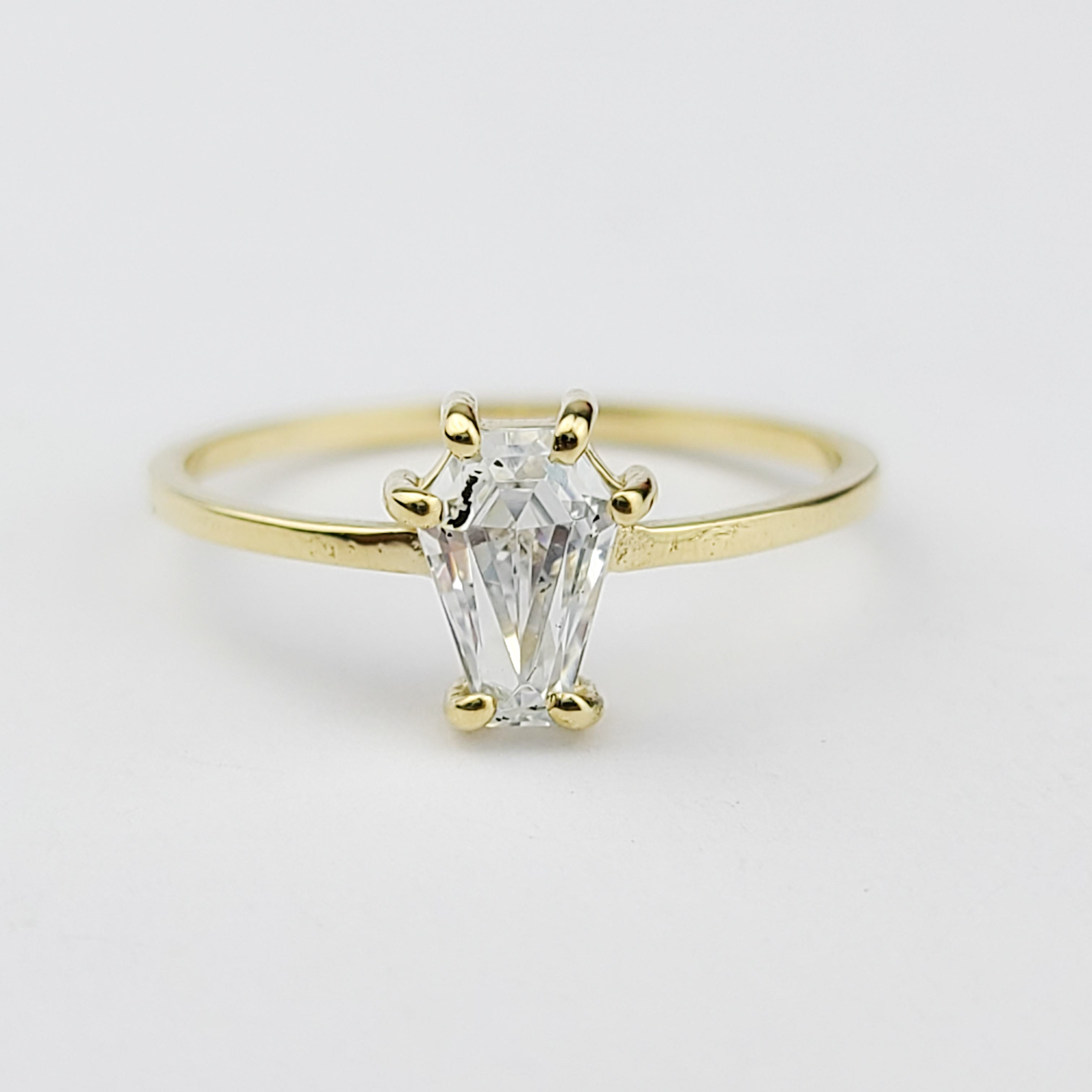 Small Coffin Solid Gold Ring (5x7)  - Yellow Gold & Color Options - Inchoo Bijoux