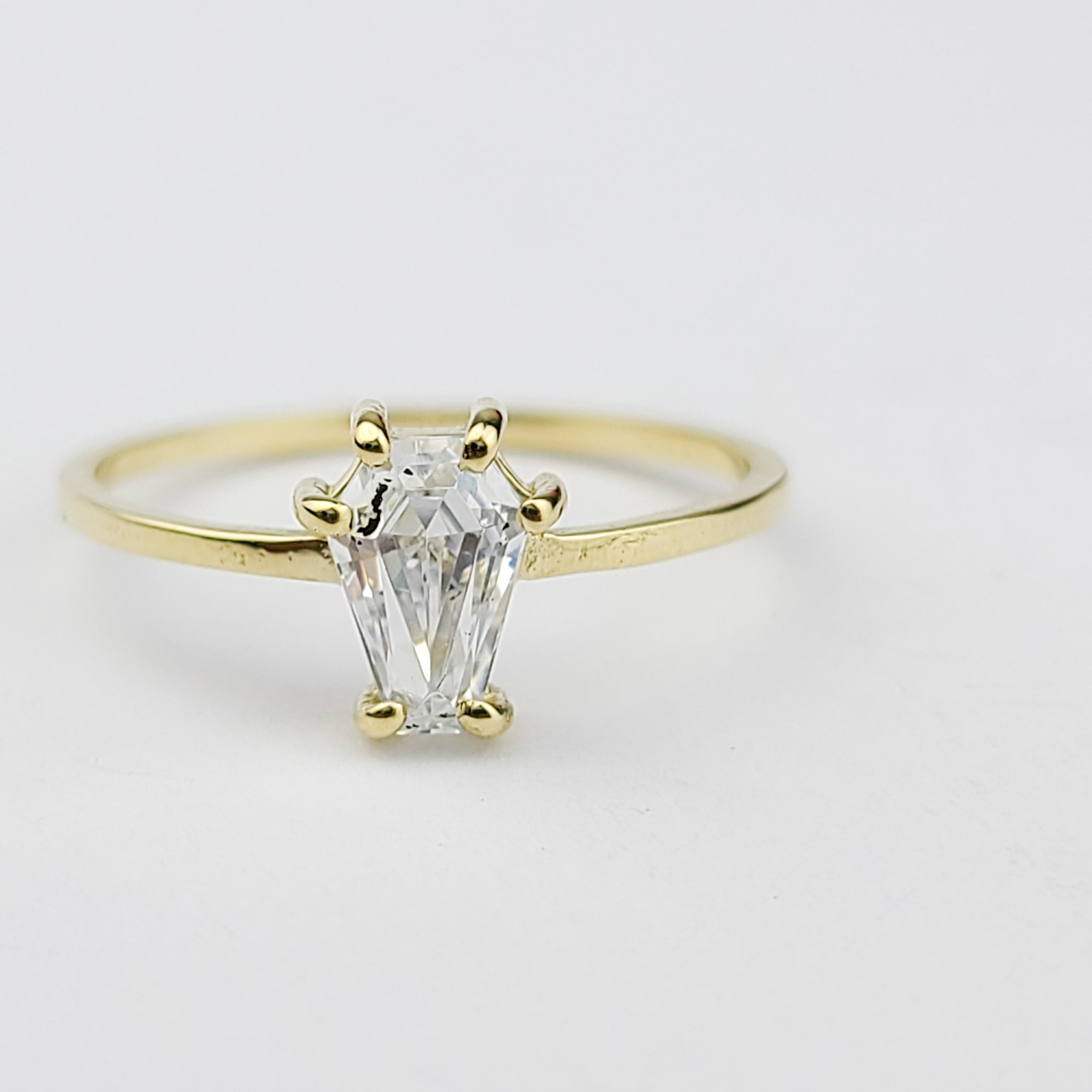Small Coffin Solid Gold Ring (5x7)  - Yellow Gold & Color Options - Inchoo Bijoux