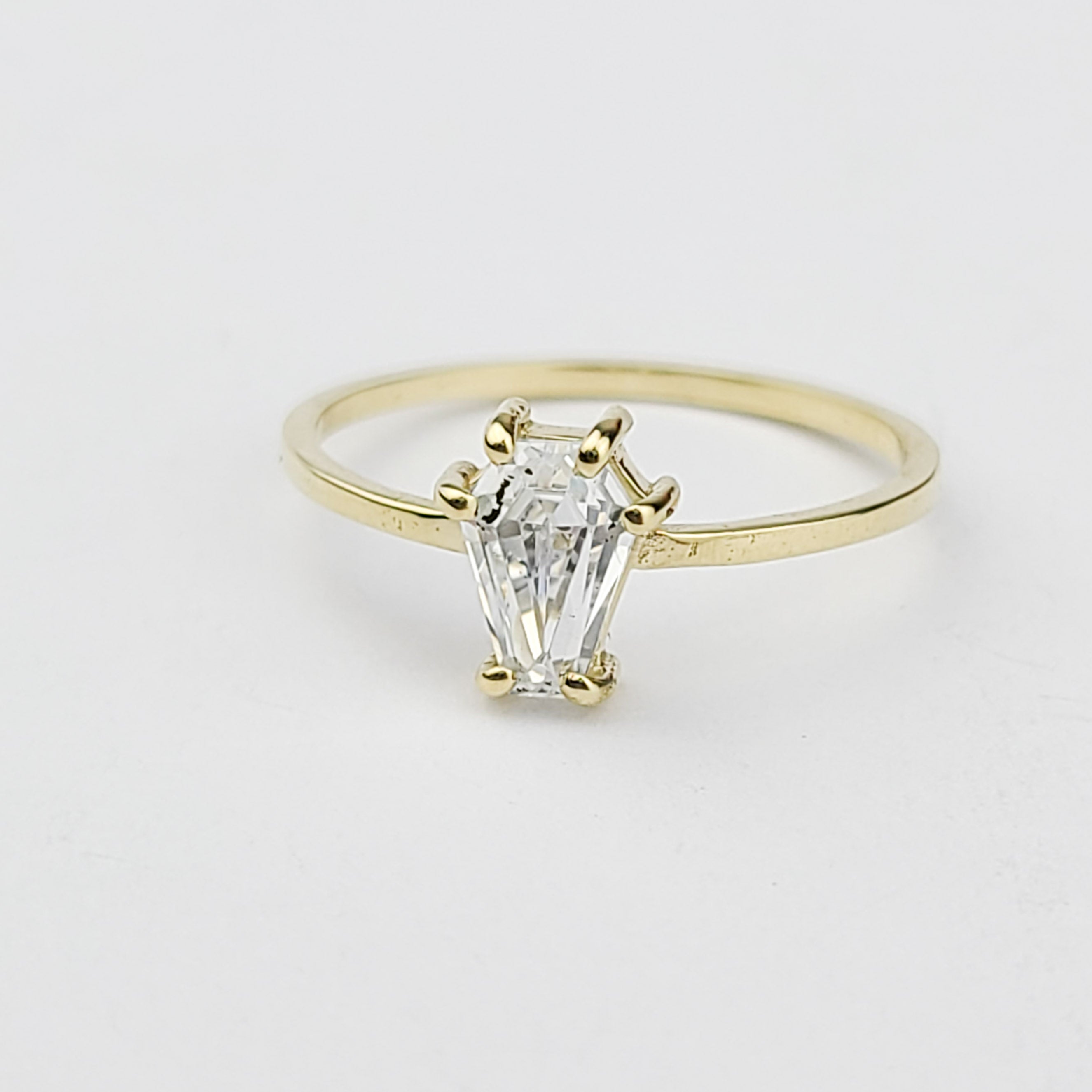 Small Coffin Solid Gold Ring (5x7)  - Yellow Gold & Color Options - Inchoo Bijoux