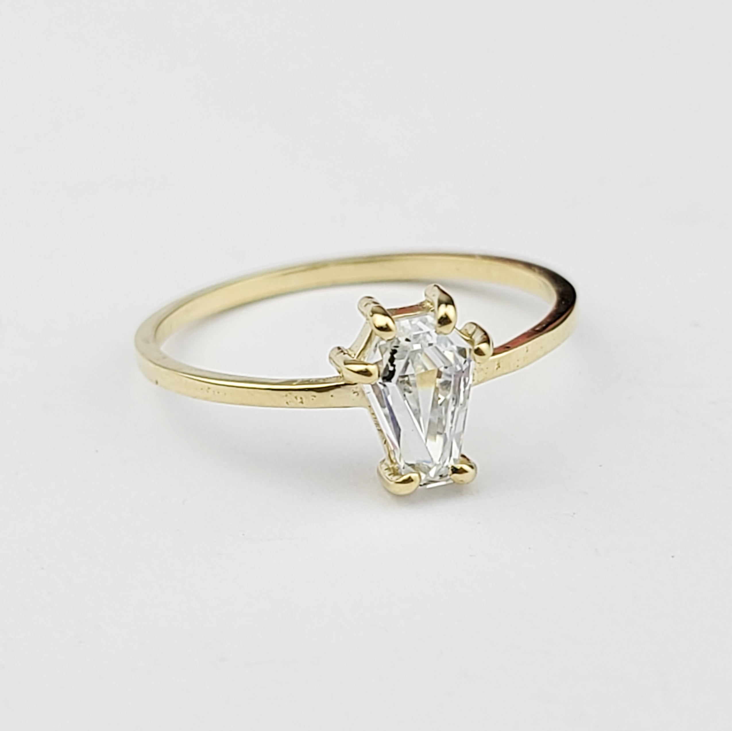 Small Coffin Solid Gold Ring (5x7)  - Yellow Gold & Color Options - Inchoo Bijoux