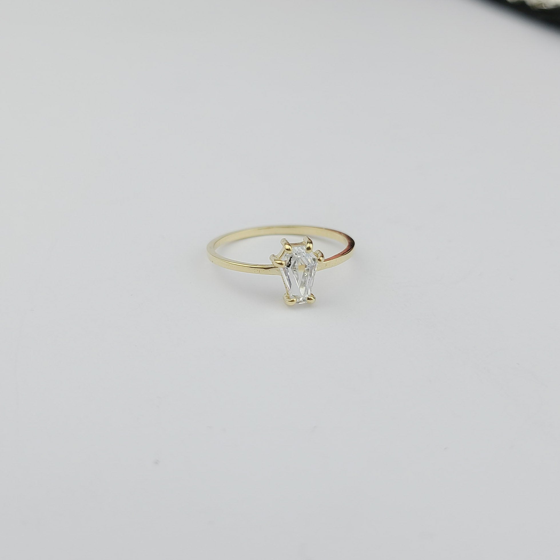 Small Coffin Solid Gold Ring (5x7)  - Yellow Gold & Color Options - Inchoo Bijoux