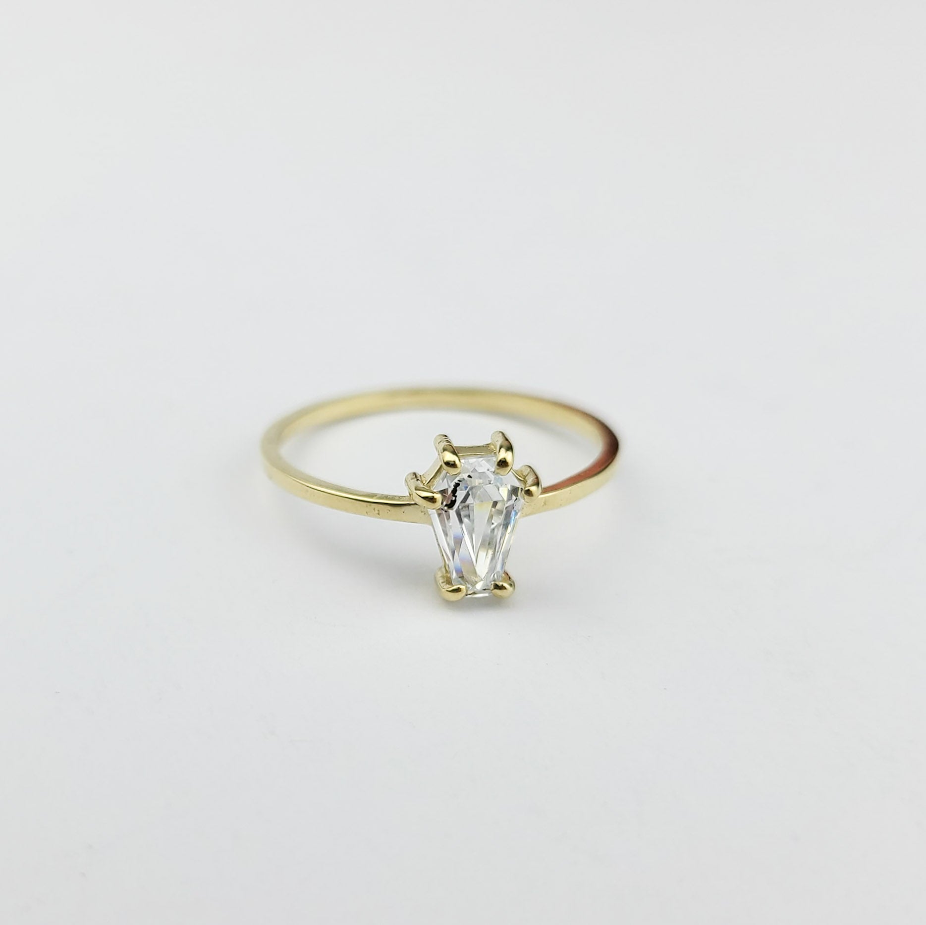 Small Coffin Solid Gold Ring (5x7)  - Yellow Gold & Color Options - Inchoo Bijoux