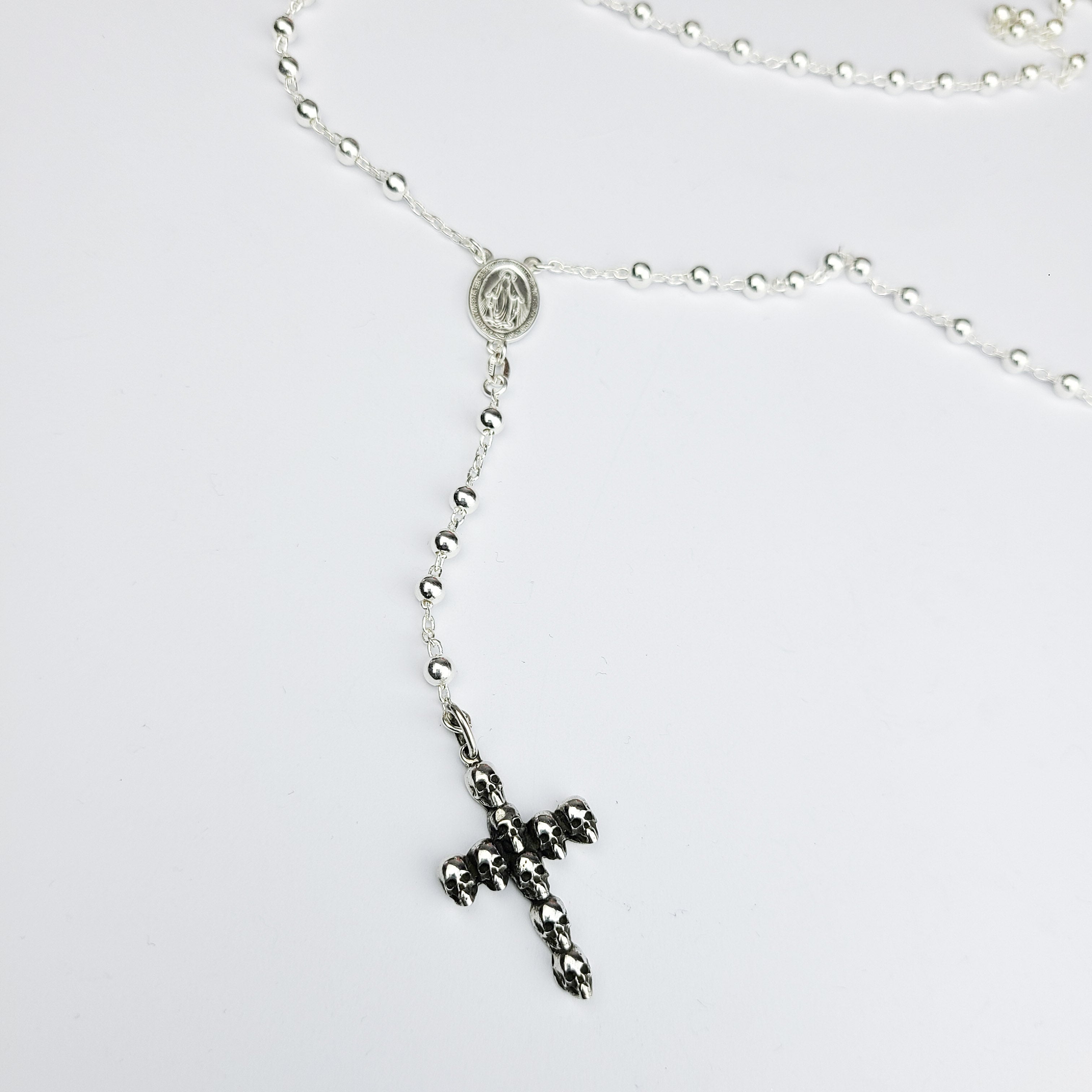 4mm Rosary Prayer Bead Necklace
