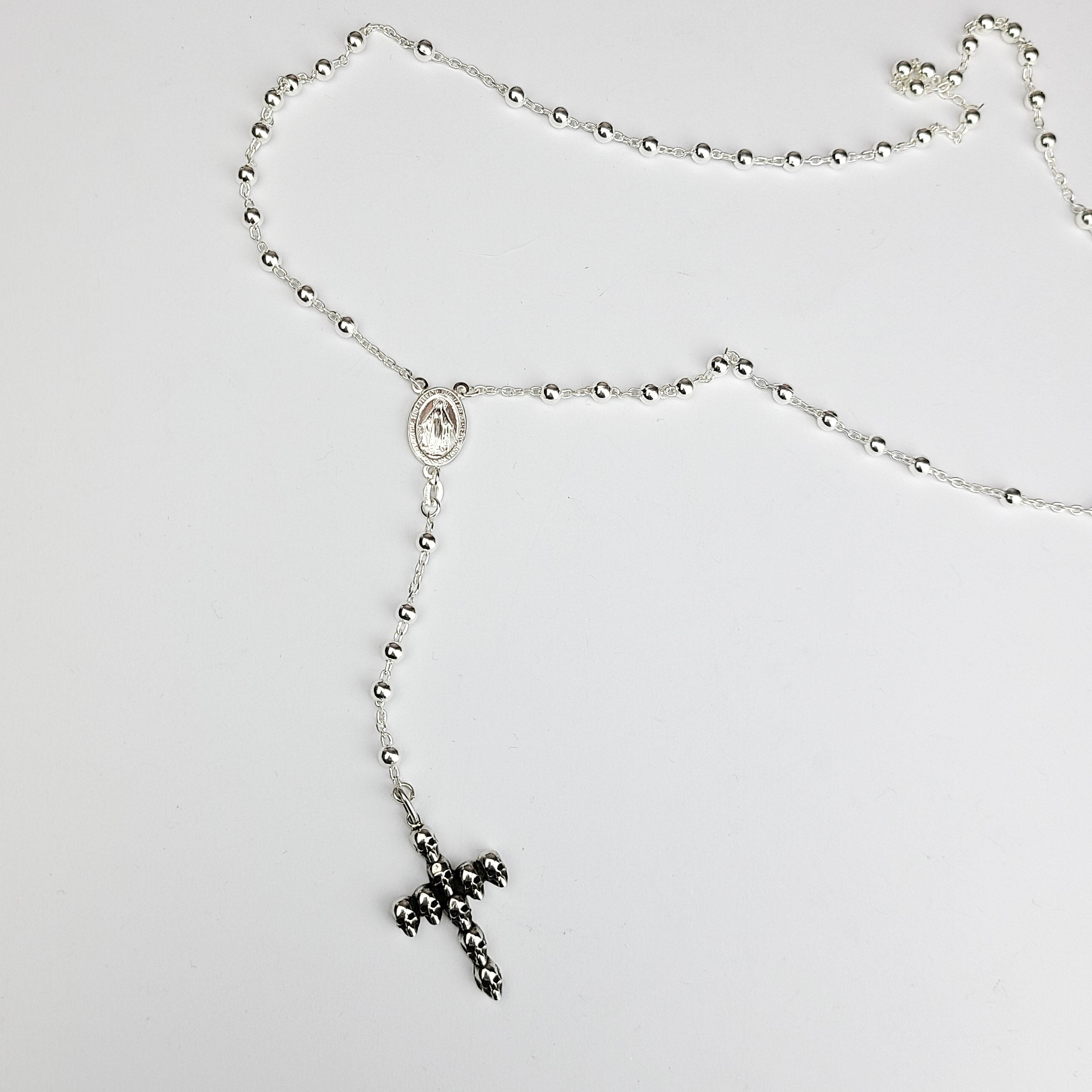 4mm Rosary Prayer Bead Necklace