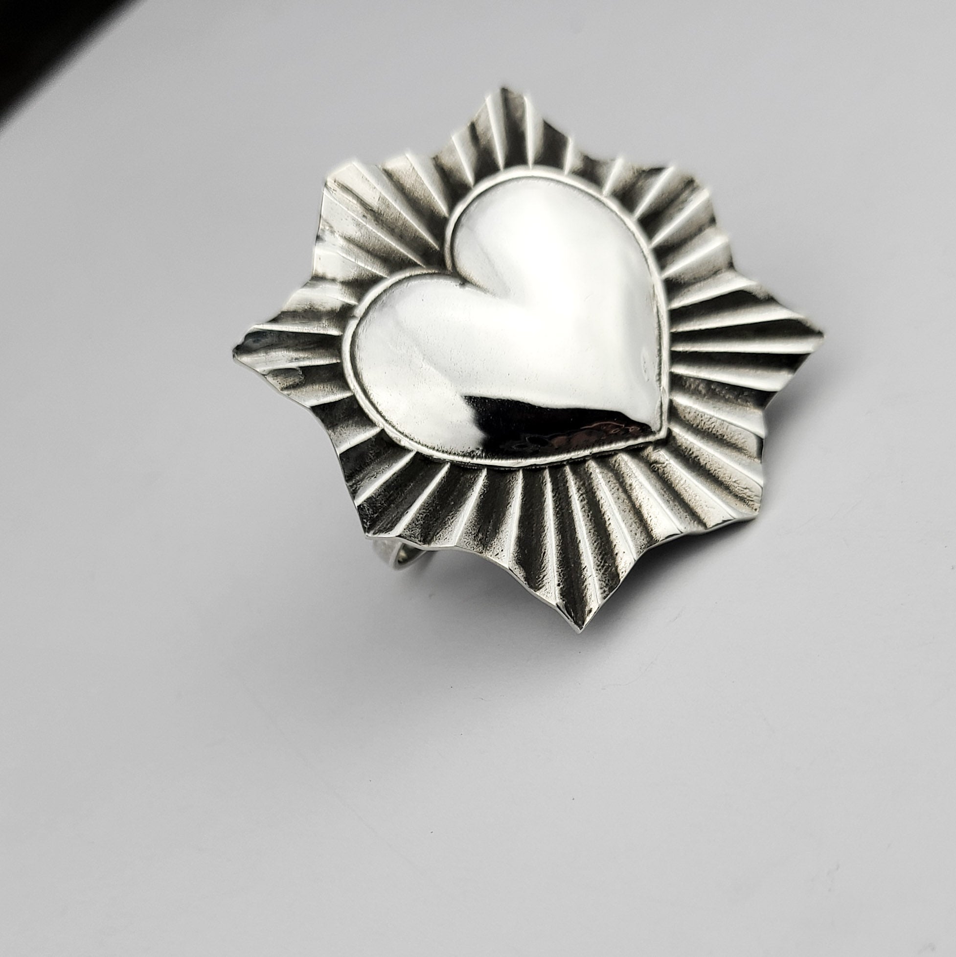 Big 2 Finger Sacred Heart Ring