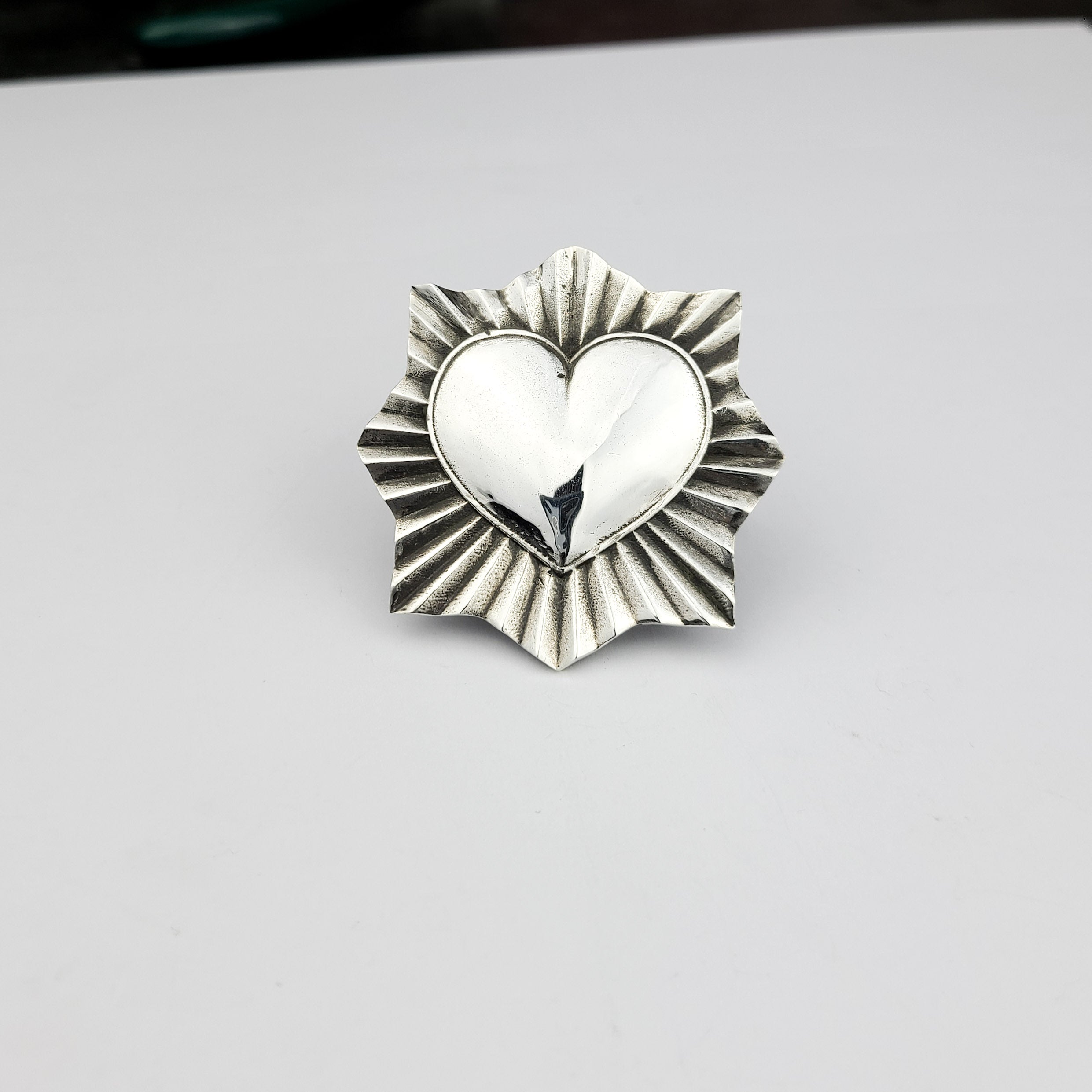 Big 2 Finger Sacred Heart Ring