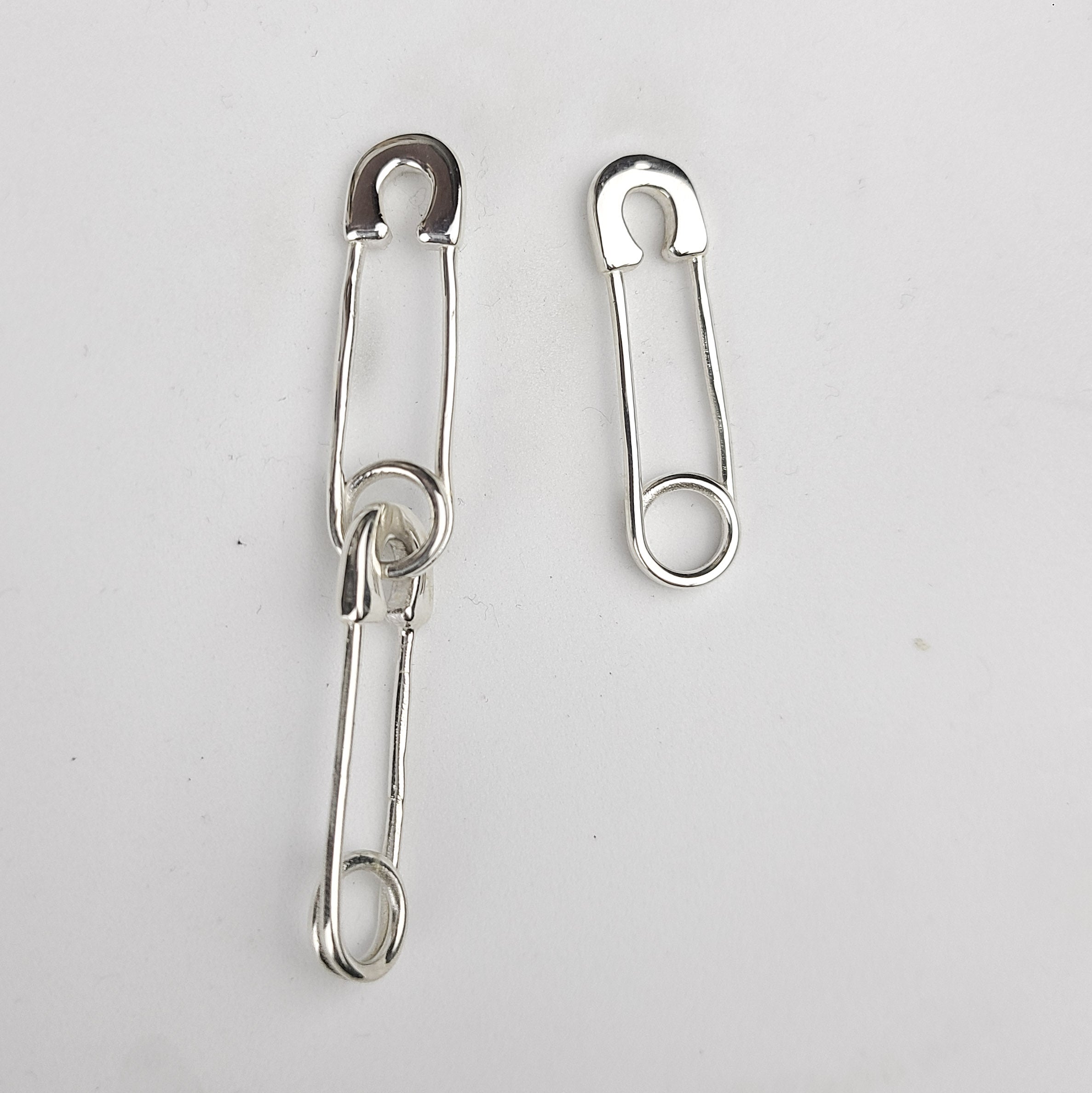 Safety Pins Asymetric Earrings