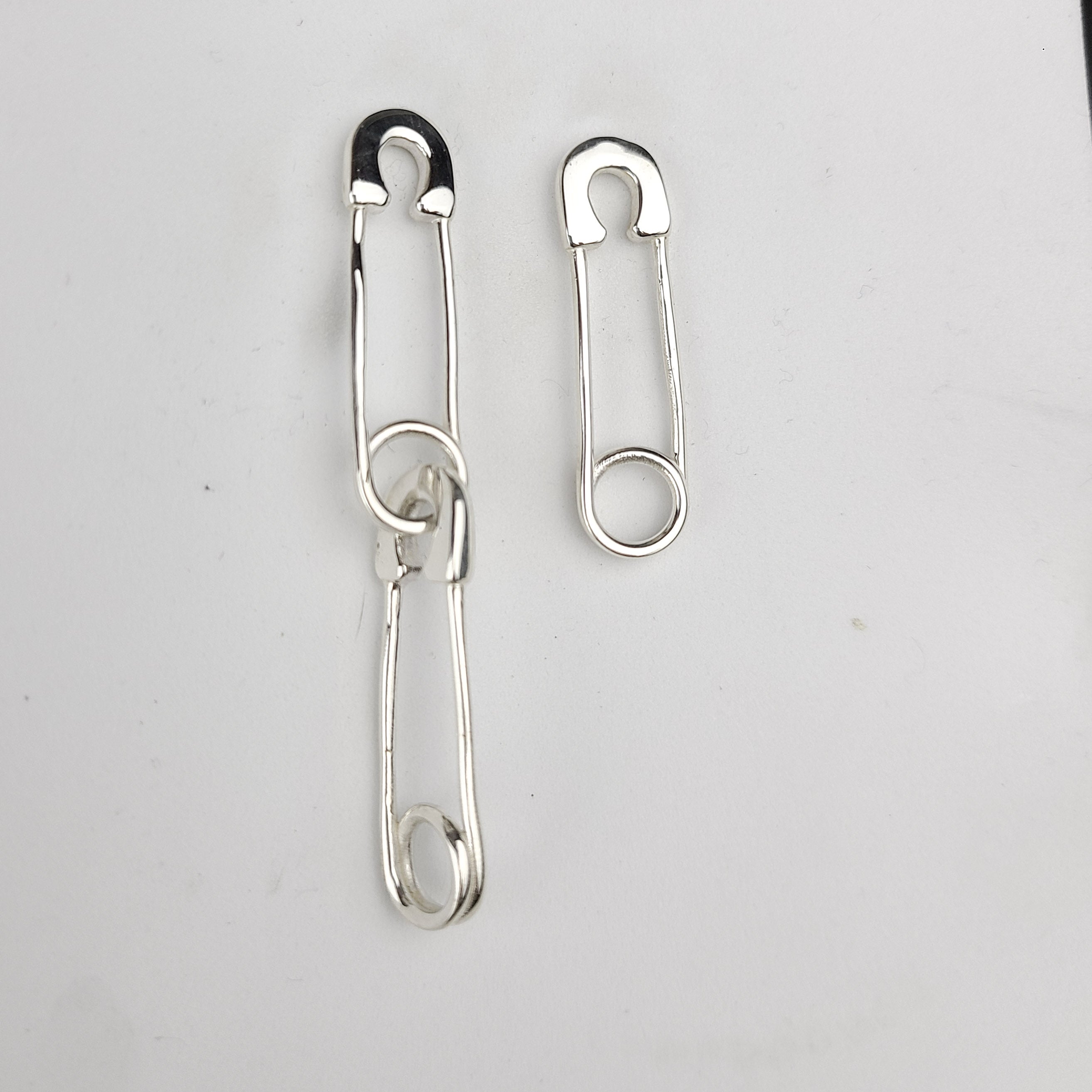 Safety Pins Asymetric Earrings