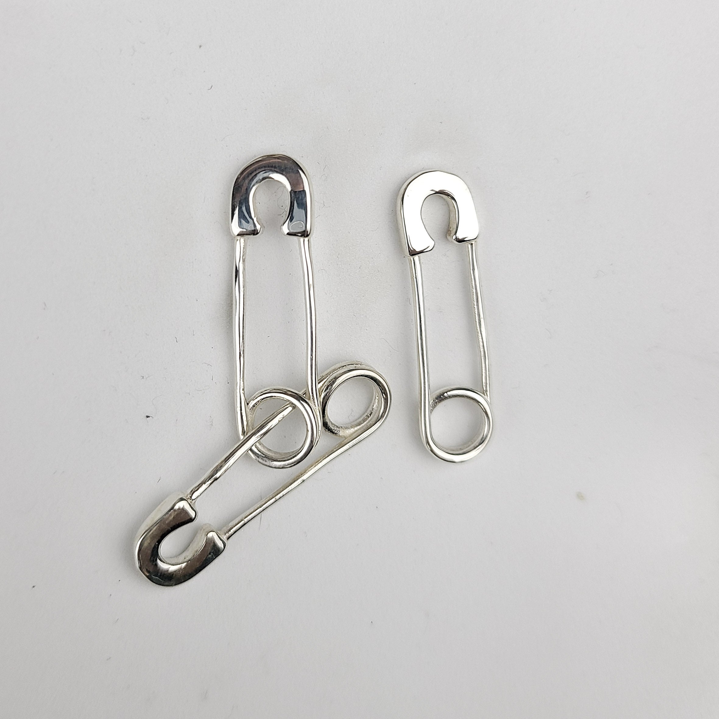 Safety Pins Asymetric Earrings