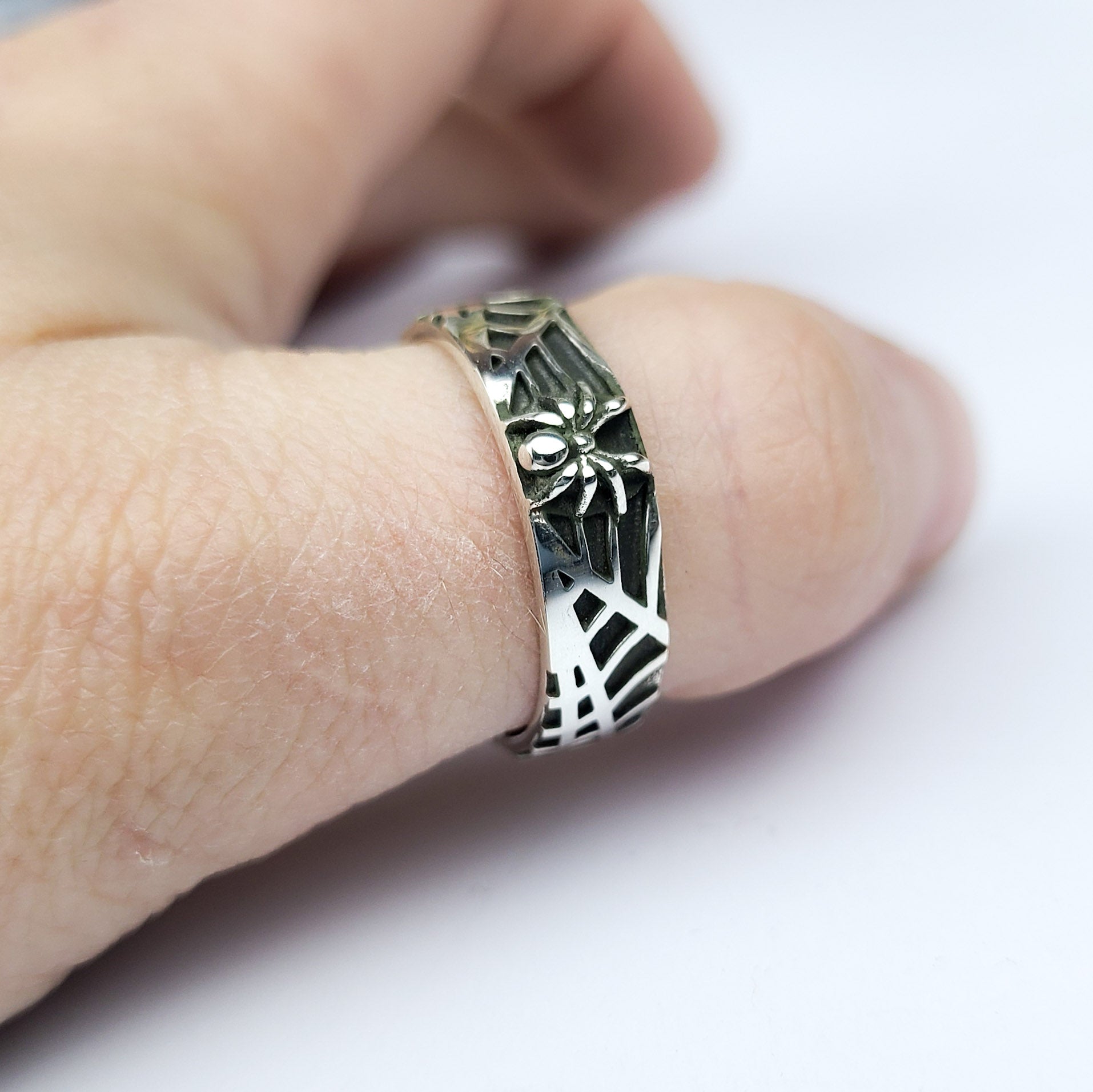 Spider and Spider Web Ring Band