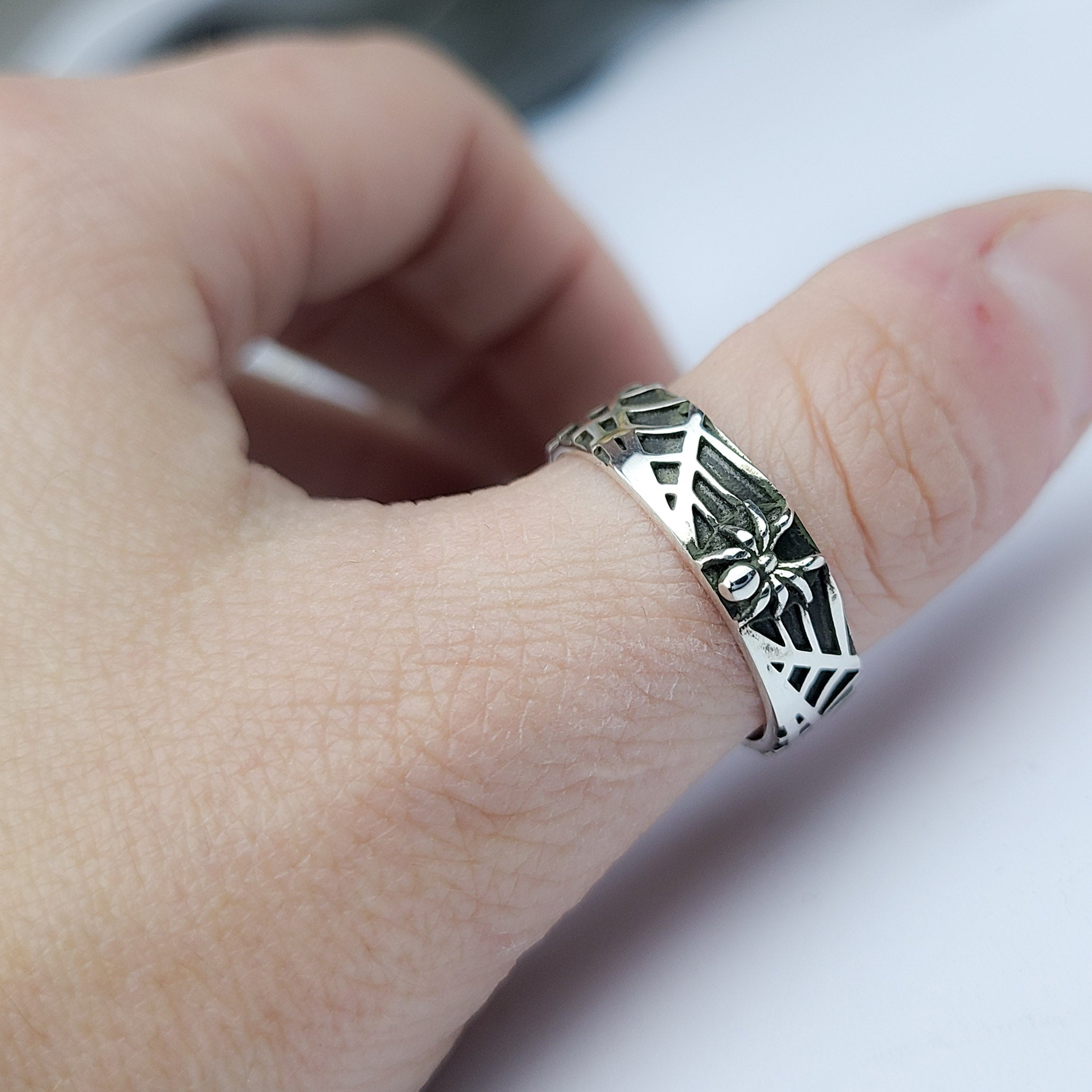 Spider and Spider Web Ring Band