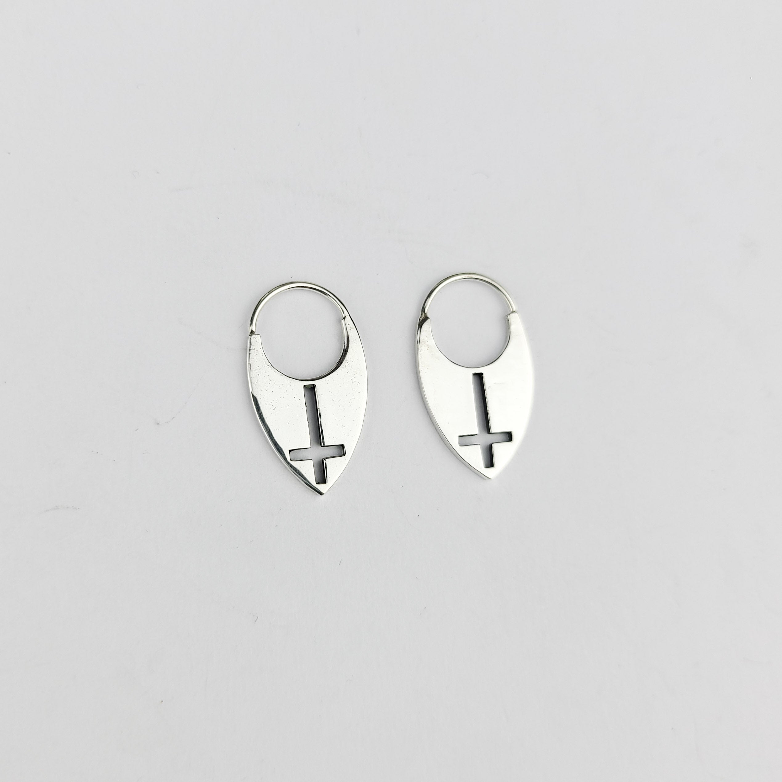Inverted Cross Delicate Hoops