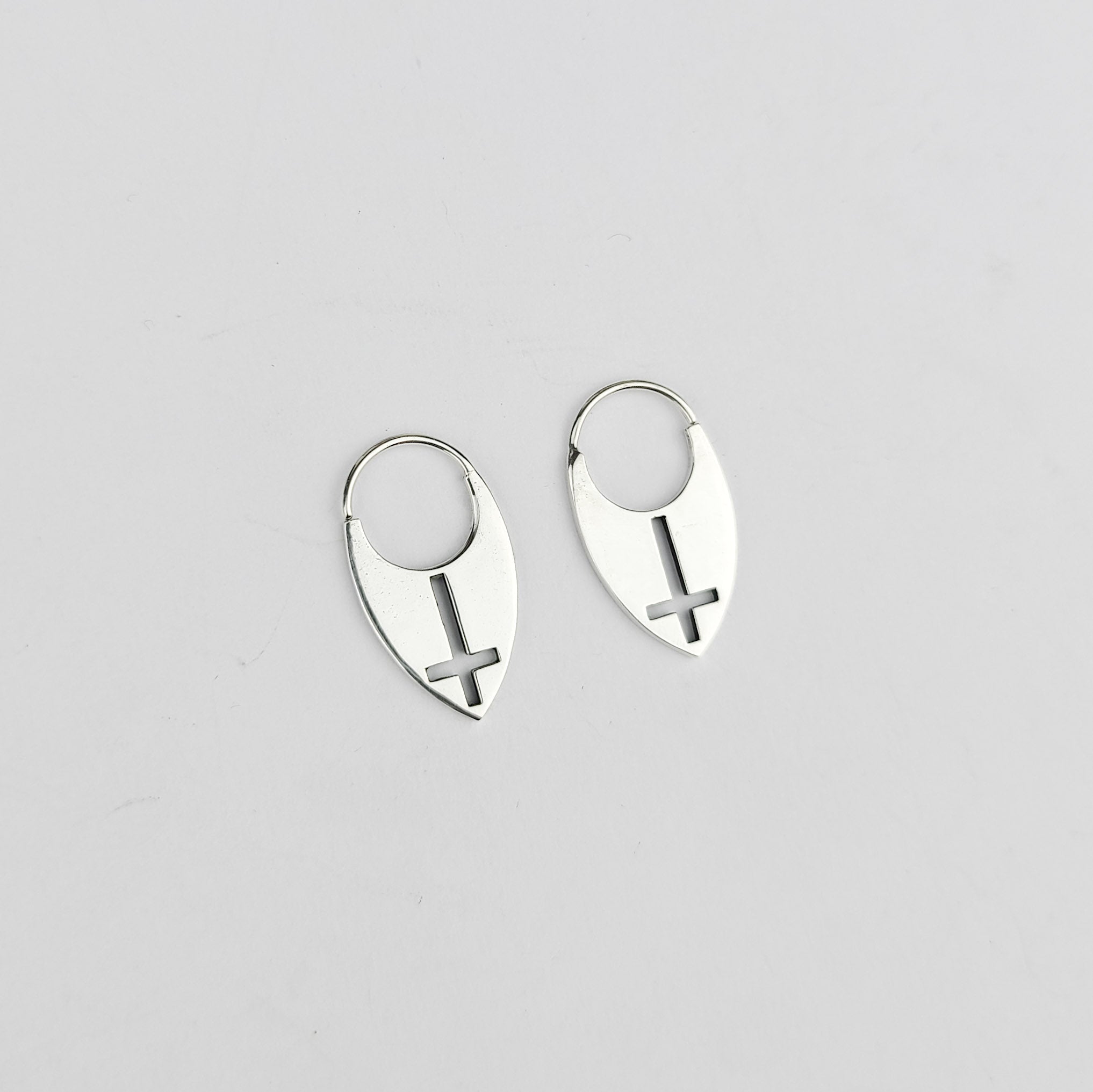 Inverted Cross Delicate Hoops