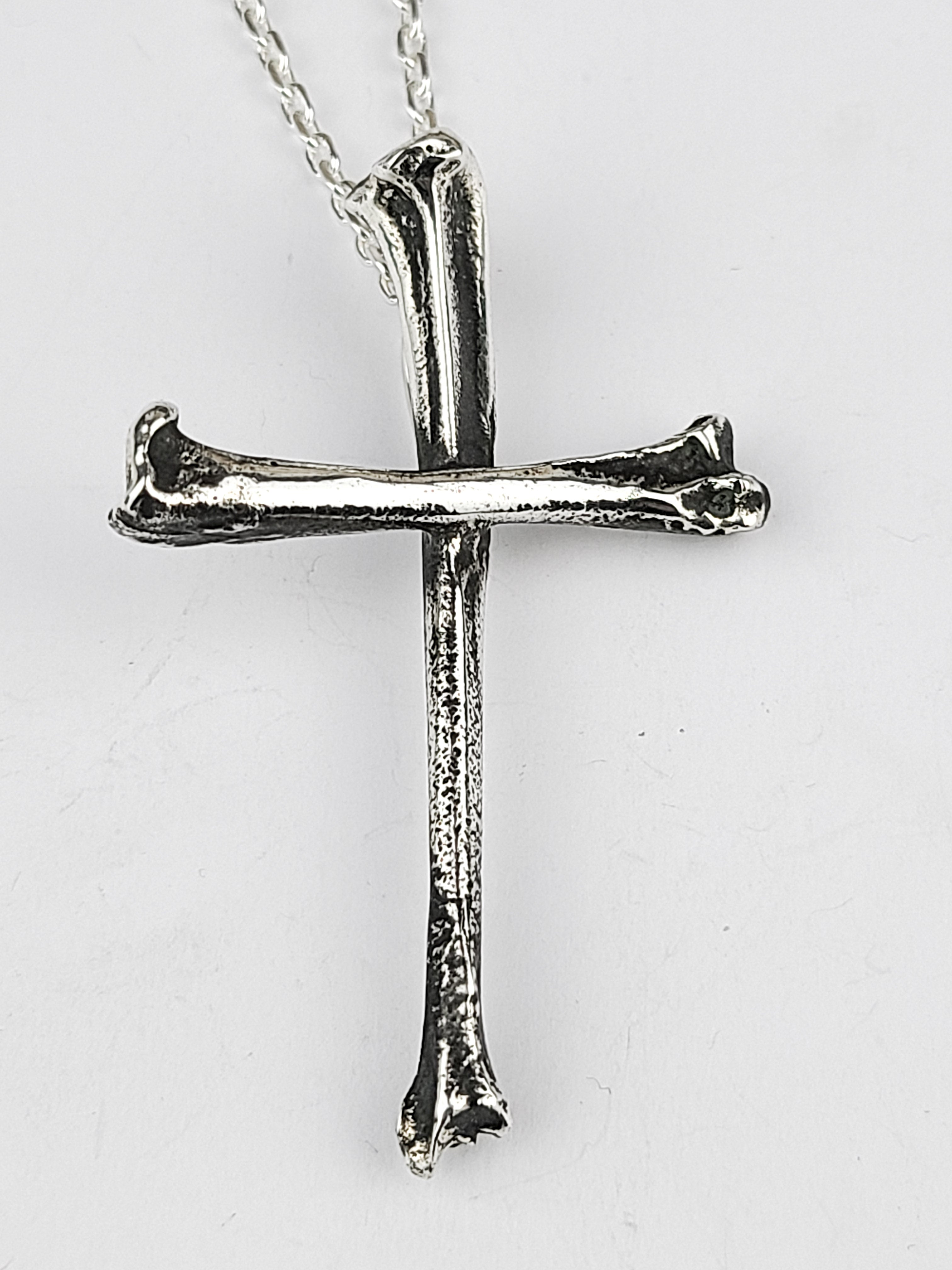 Heavy Bone Cross Pendant