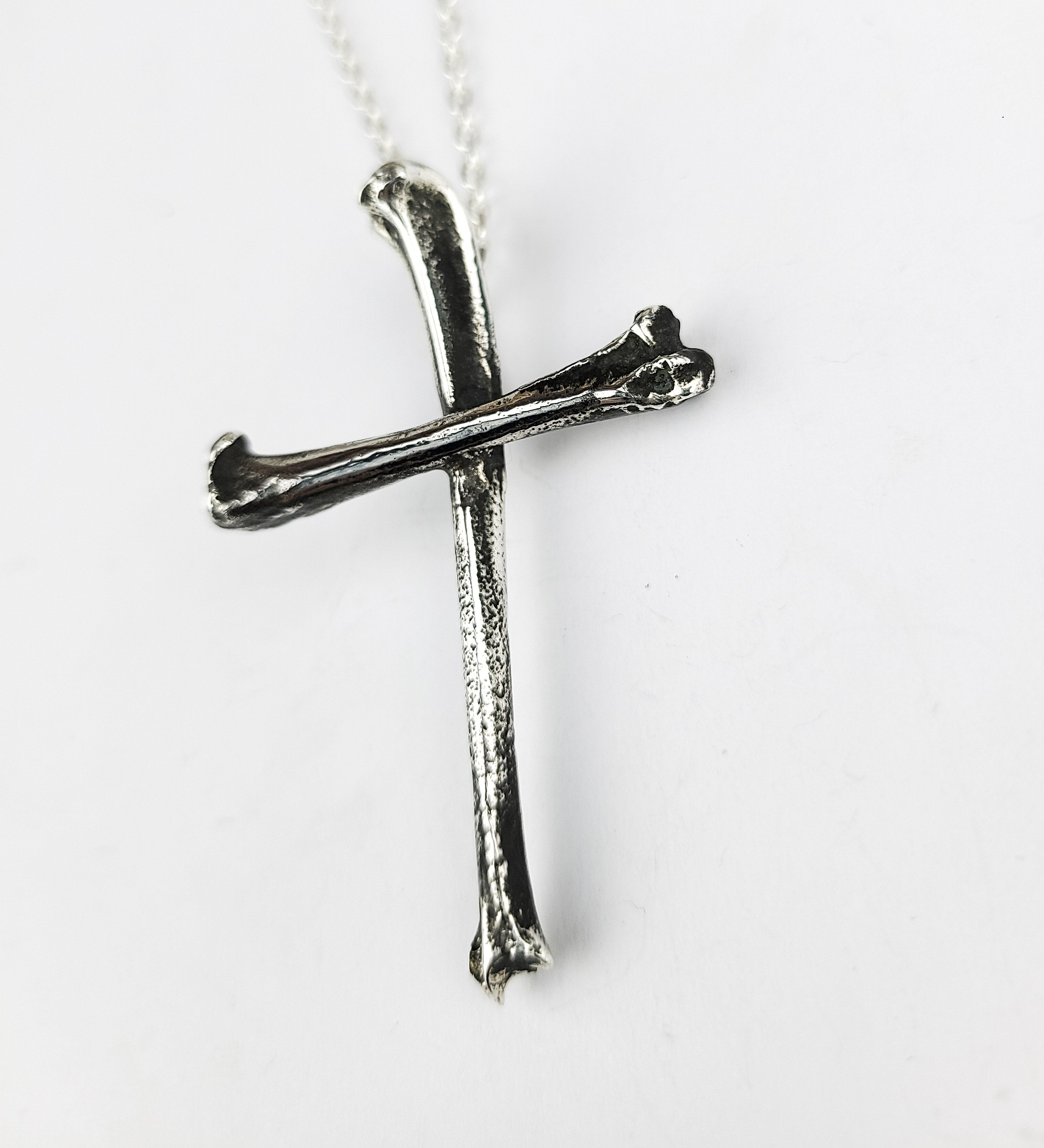 Heavy Bone Cross Pendant