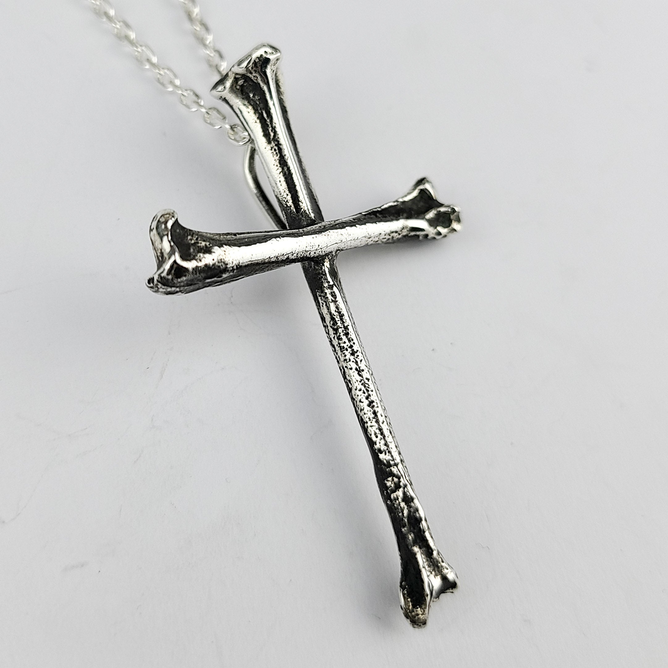 Heavy Bone Cross Pendant