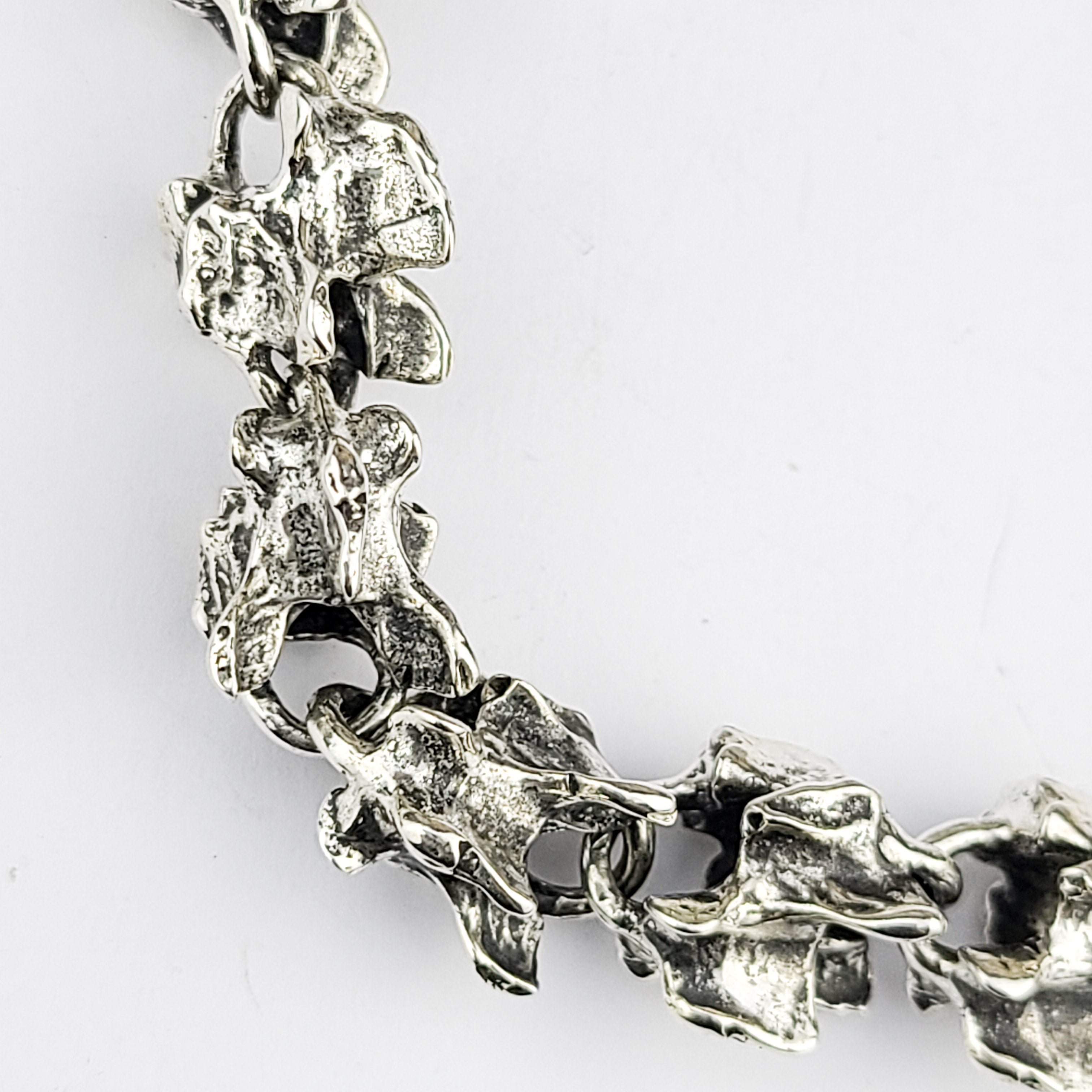 Chunky Spine Bracelet, Heavy Silver Mens Bracelet Vertebrae
