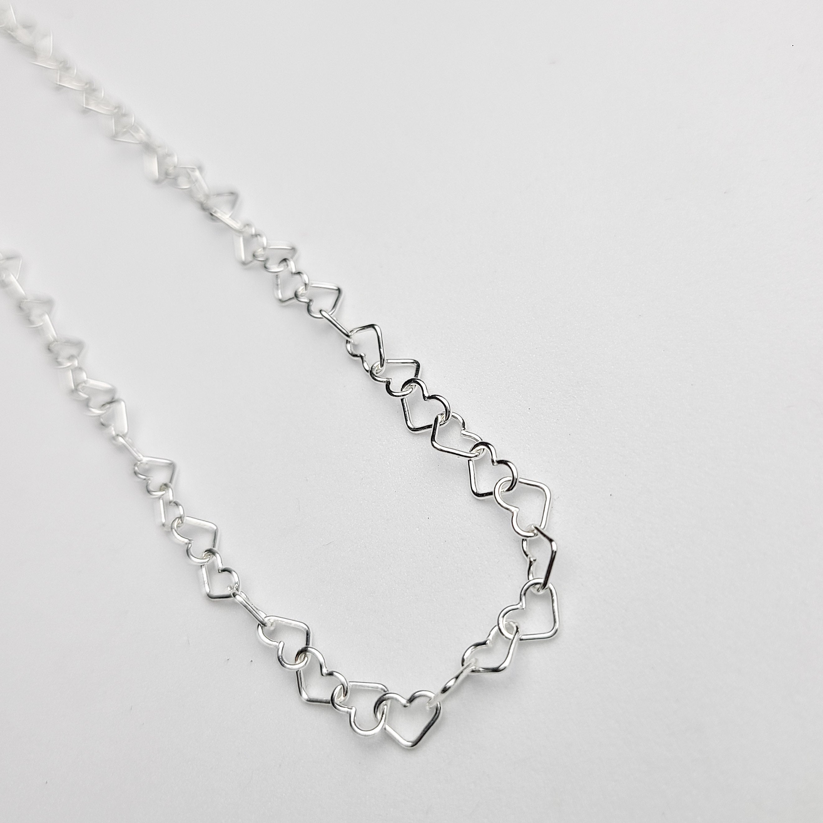 Tiny Heart Chain, Sterling Silver Heart Necklace - Inchoo Bijoux