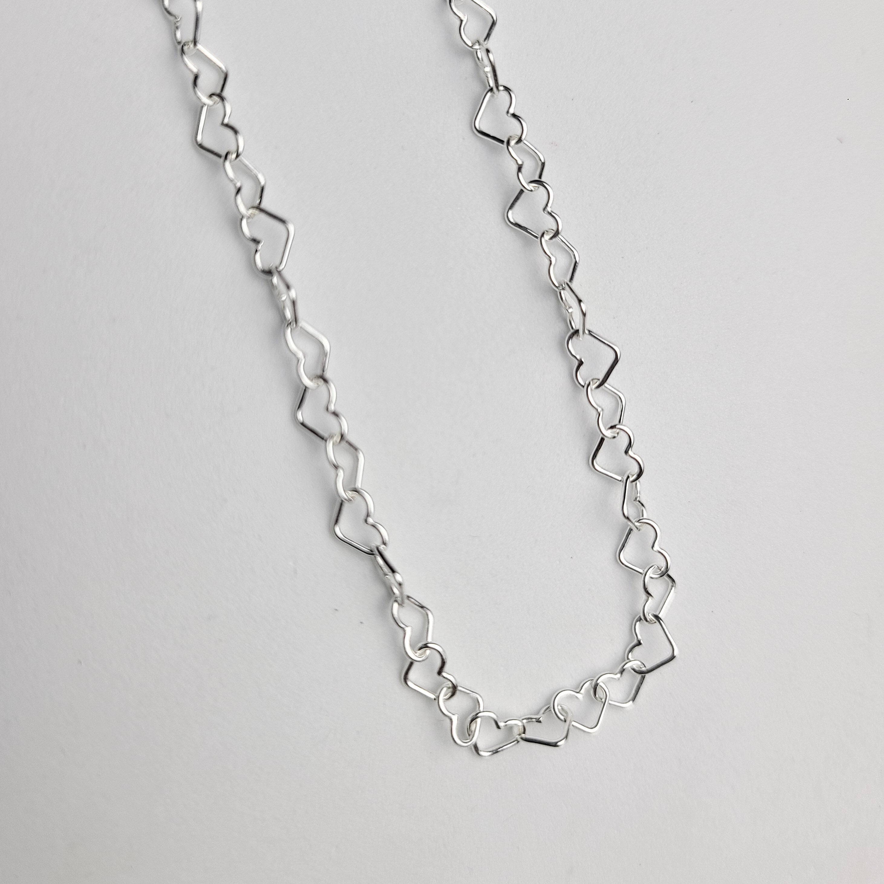Tiny Heart Chain, Sterling Silver Heart Necklace - Inchoo Bijoux