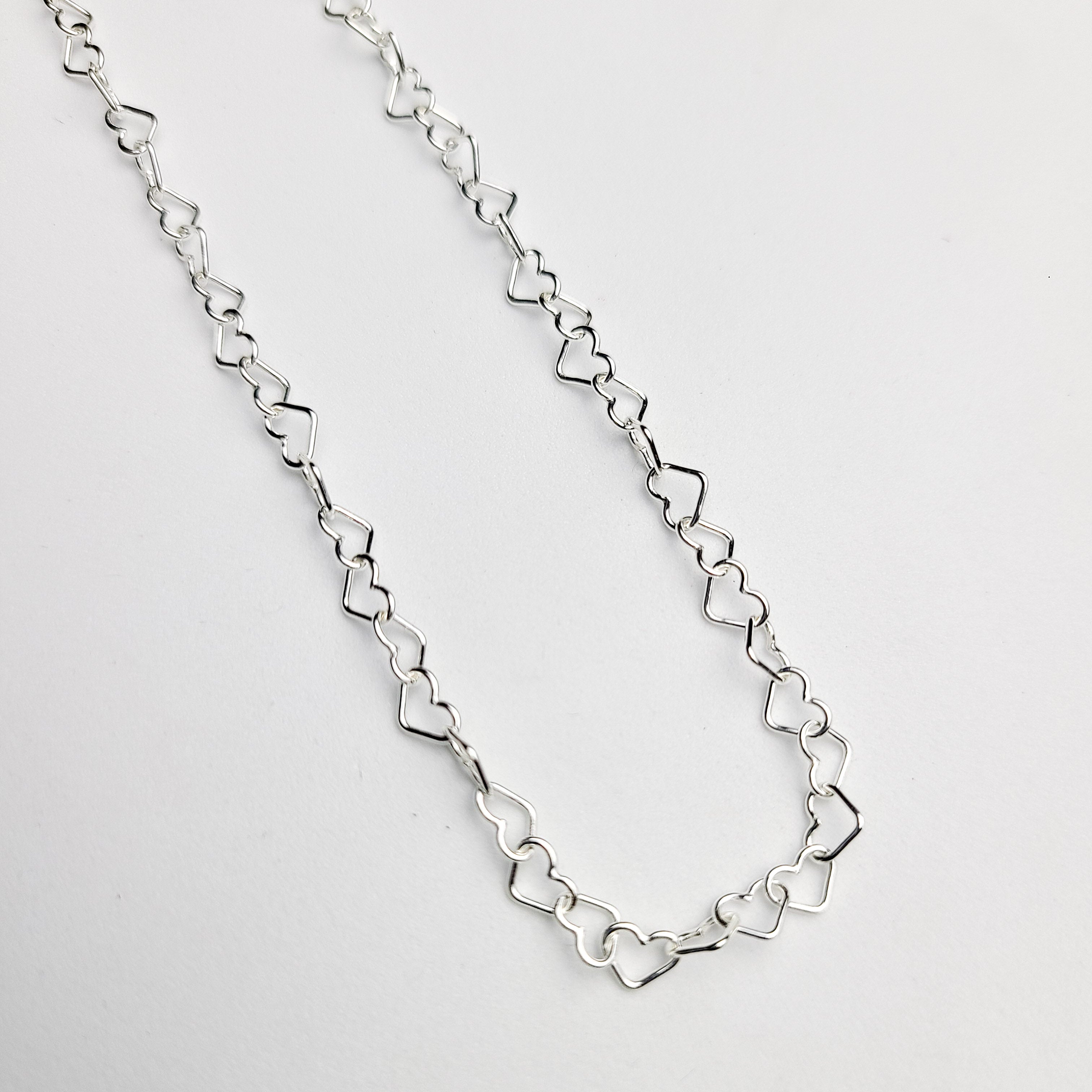 Tiny Heart Chain, Sterling Silver Heart Necklace - Inchoo Bijoux