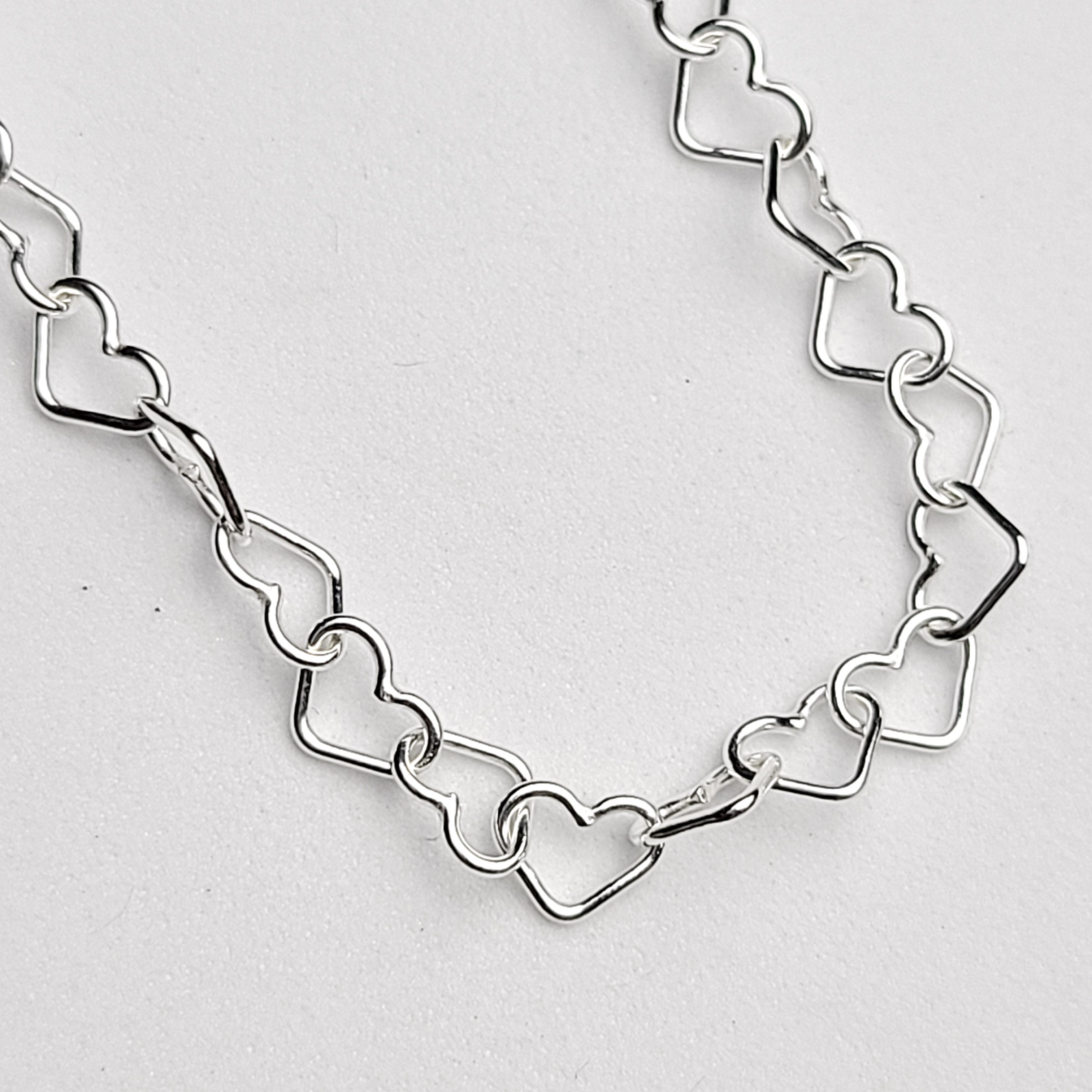 Tiny Heart Chain, Sterling Silver Heart Necklace - Inchoo Bijoux