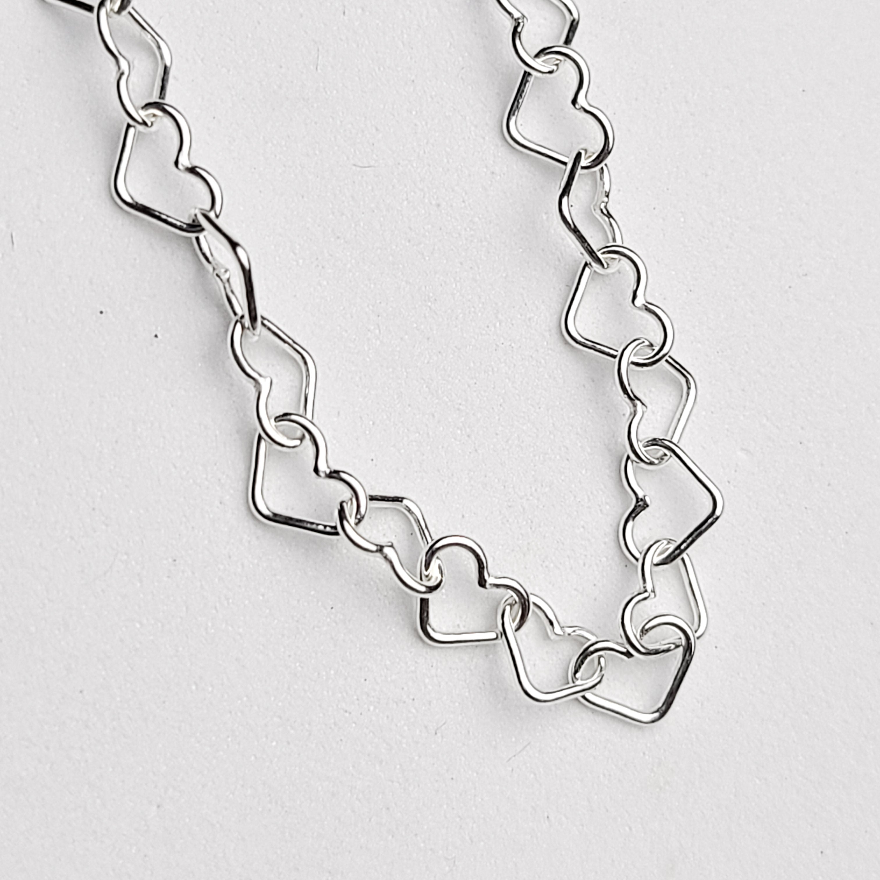 Tiny Heart Chain, Sterling Silver Heart Necklace - Inchoo Bijoux