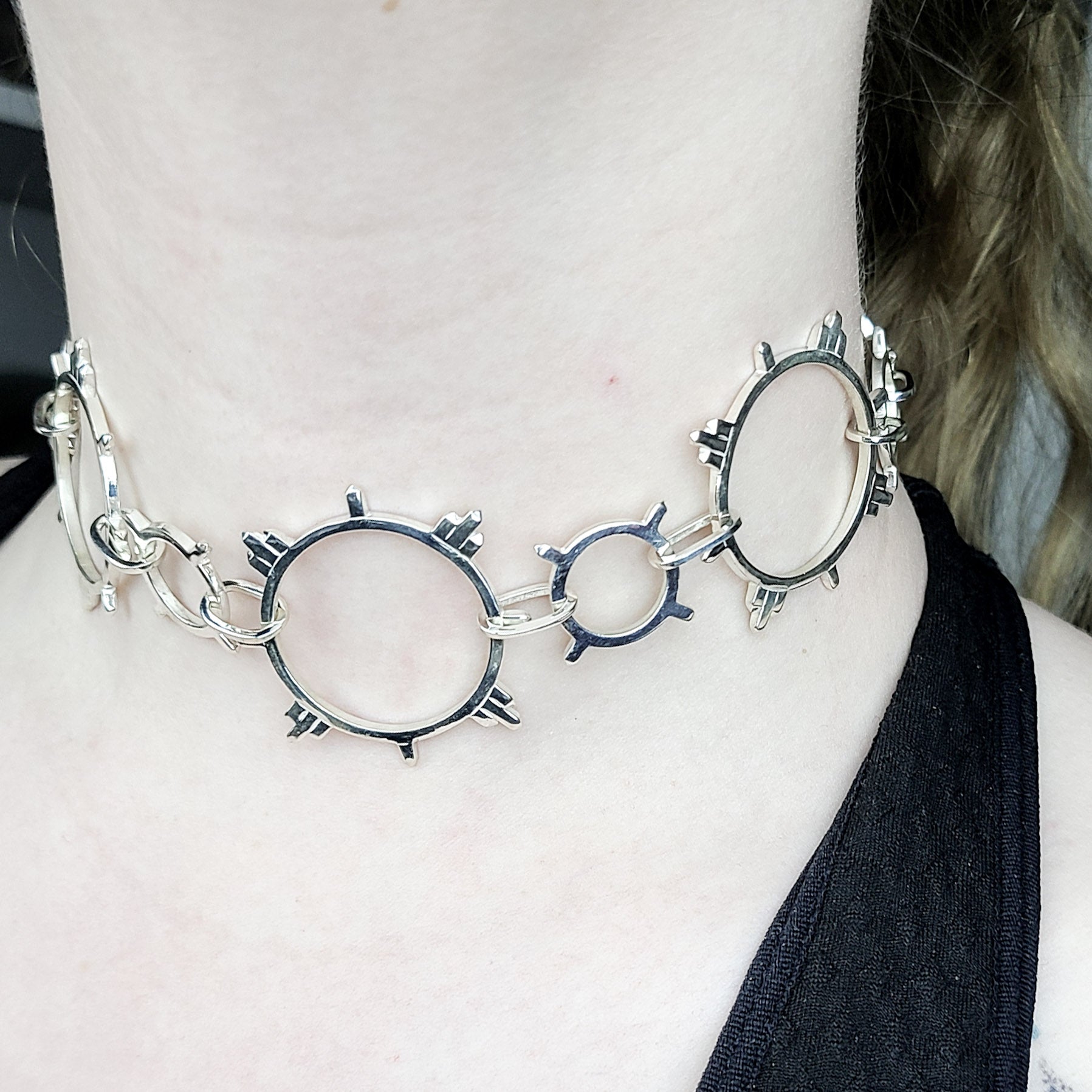 Celestial Choker, Modern Chain, Sterling Silver Chain