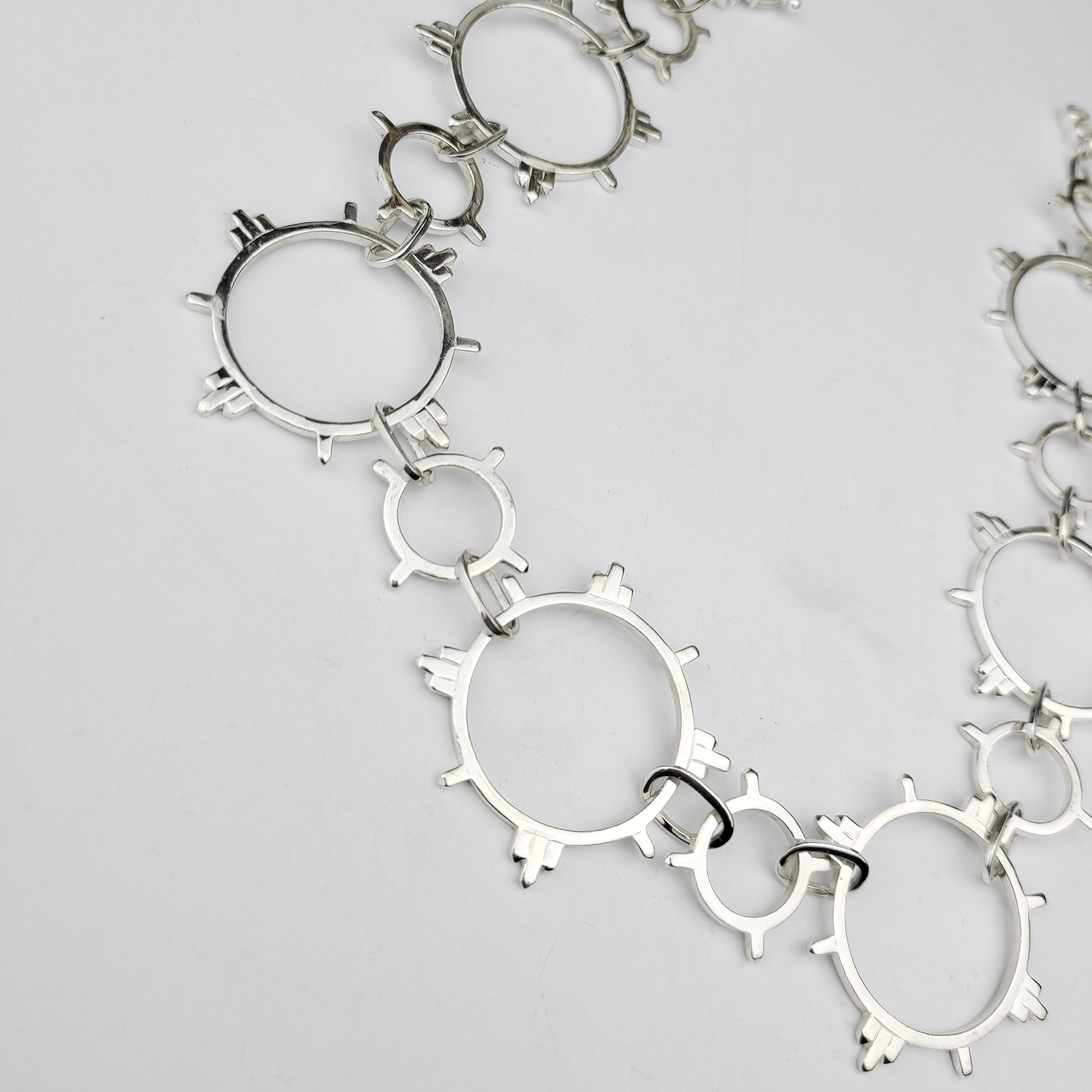 Celestial Choker, Modern Chain, Sterling Silver Chain