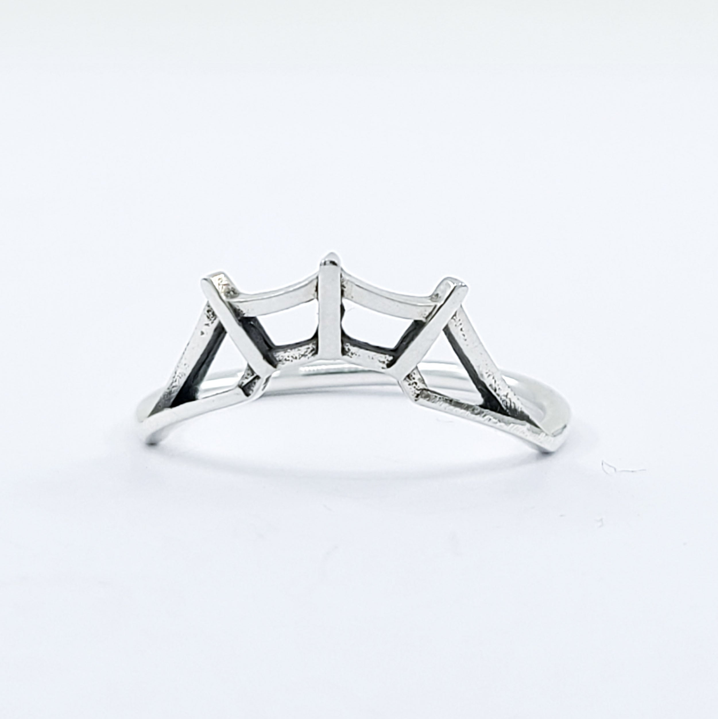 Stackable Spider Web Crown Ring, Engagement Ring