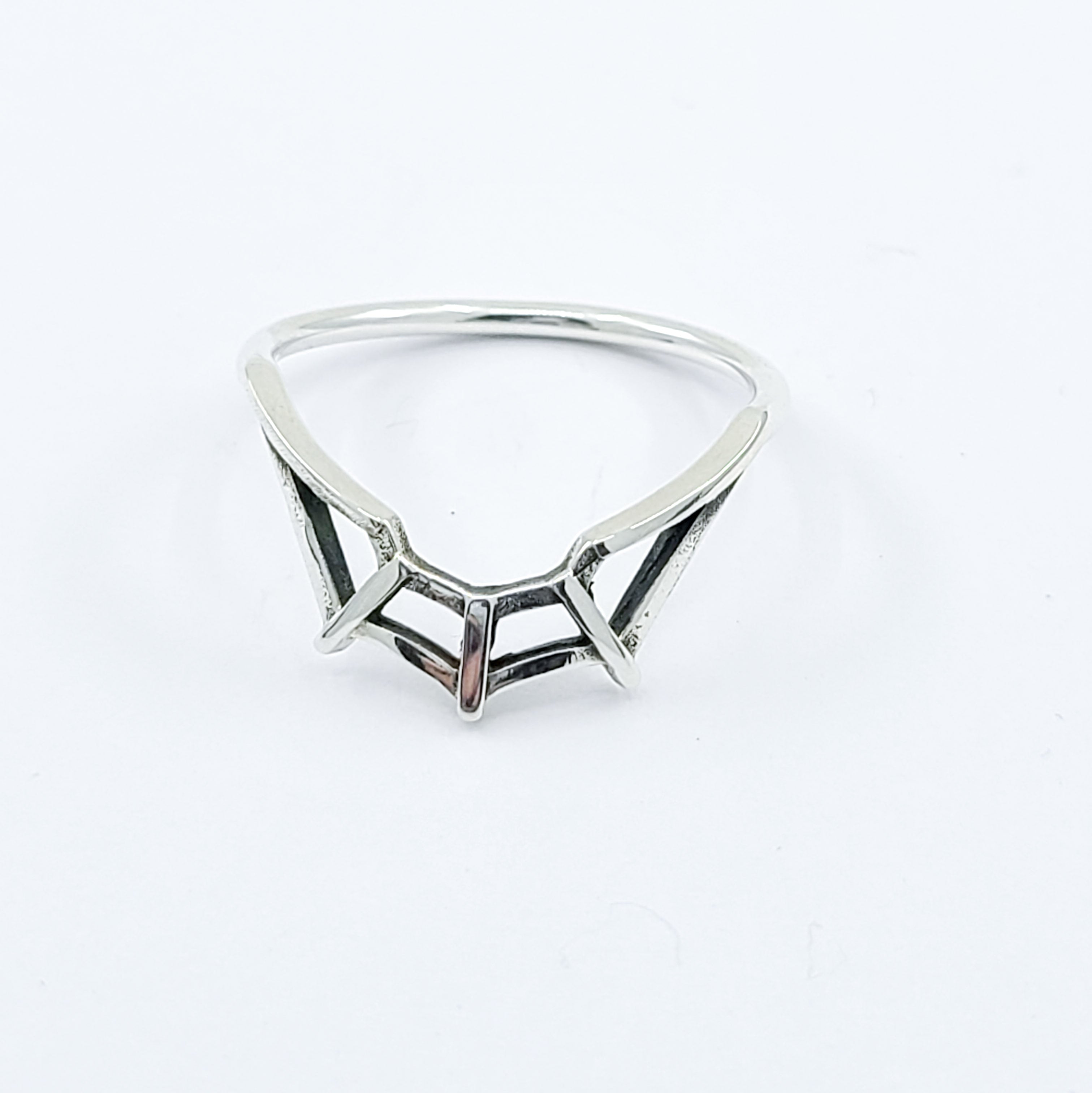 Stackable Spider Web Crown Ring, Engagement Ring