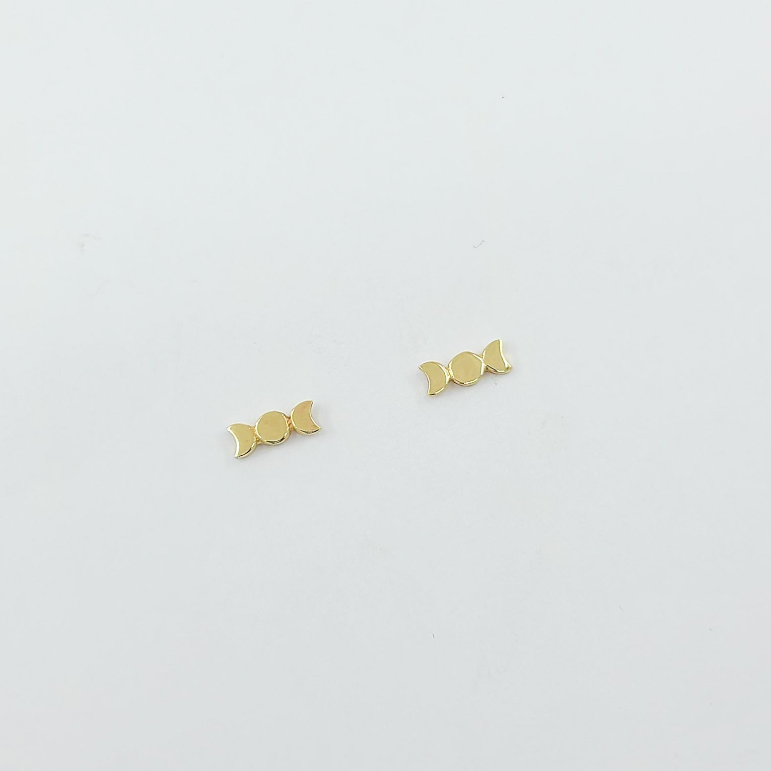 Tiny Moon Earrings - Gold Options