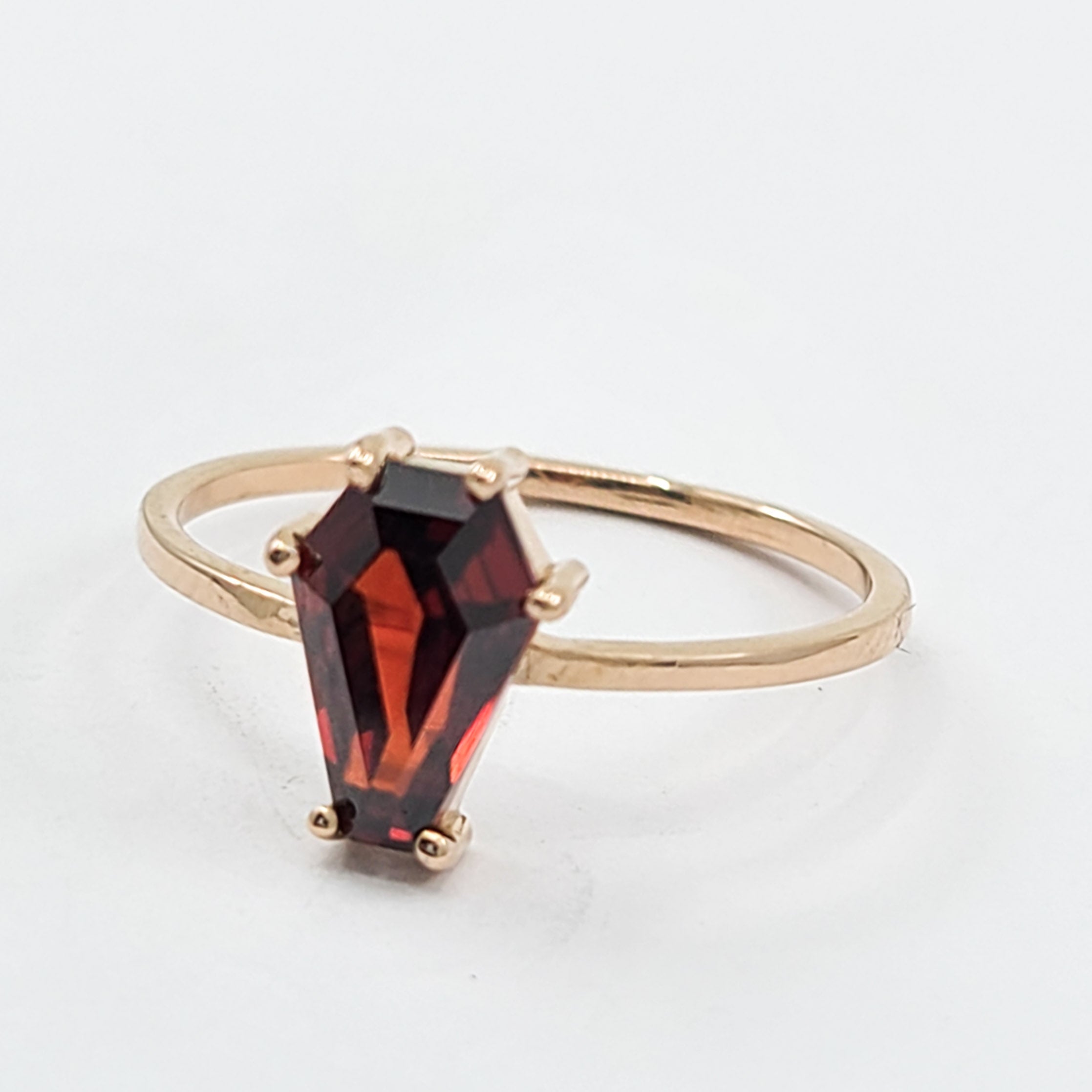Cute Medium Coffin Solid Gold Ring (6x9) - Rose Gold & Color Options - Inchoo Bijoux