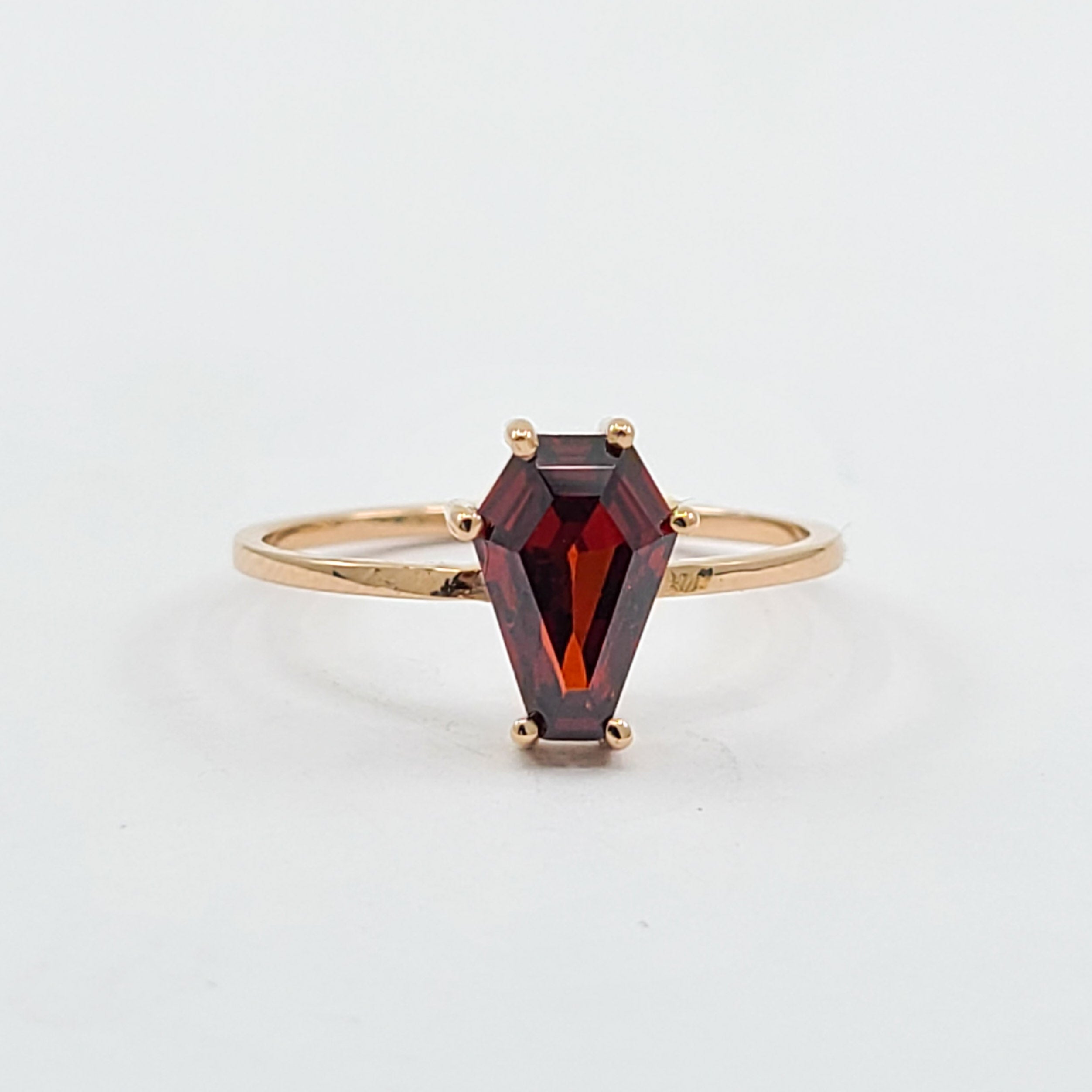 Cute Medium Coffin Solid Gold Ring (6x9) - Rose Gold & Color Options - Inchoo Bijoux