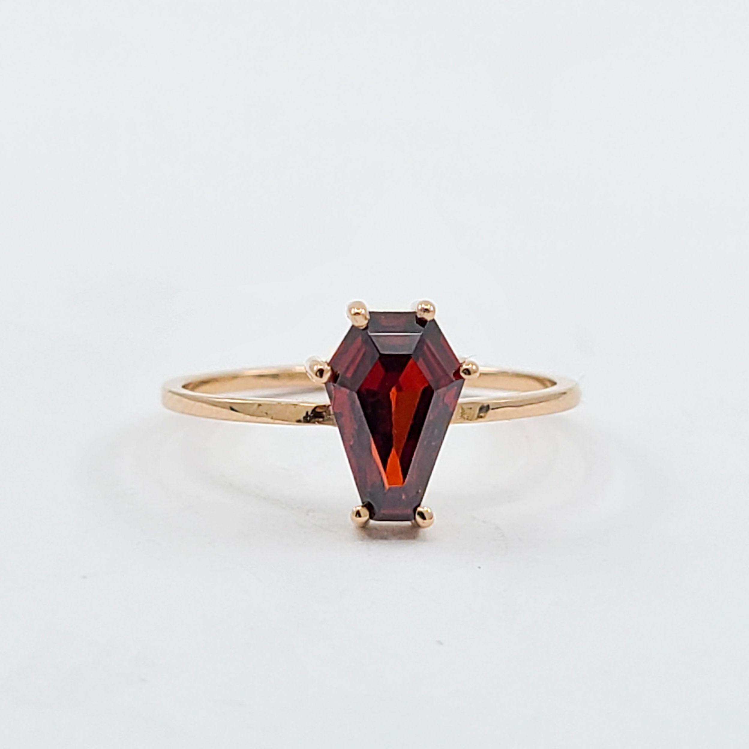 Cute Medium Coffin Solid Gold Ring (6x9) - Rose Gold & Color Options - Inchoo Bijoux