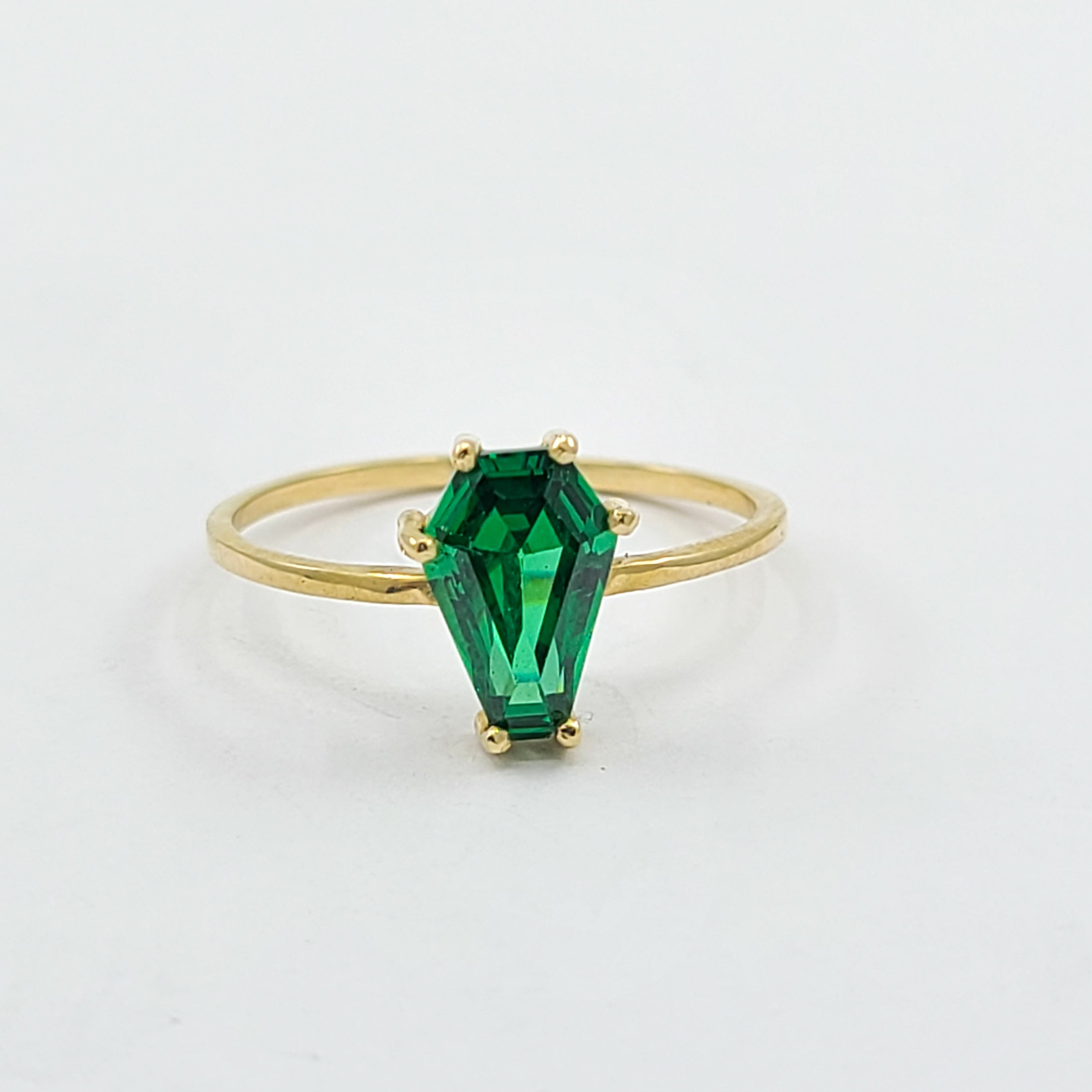 Cute Medium Coffin Solid Gold Ring (6x9) - Yellow Gold & Color Options - Inchoo Bijoux