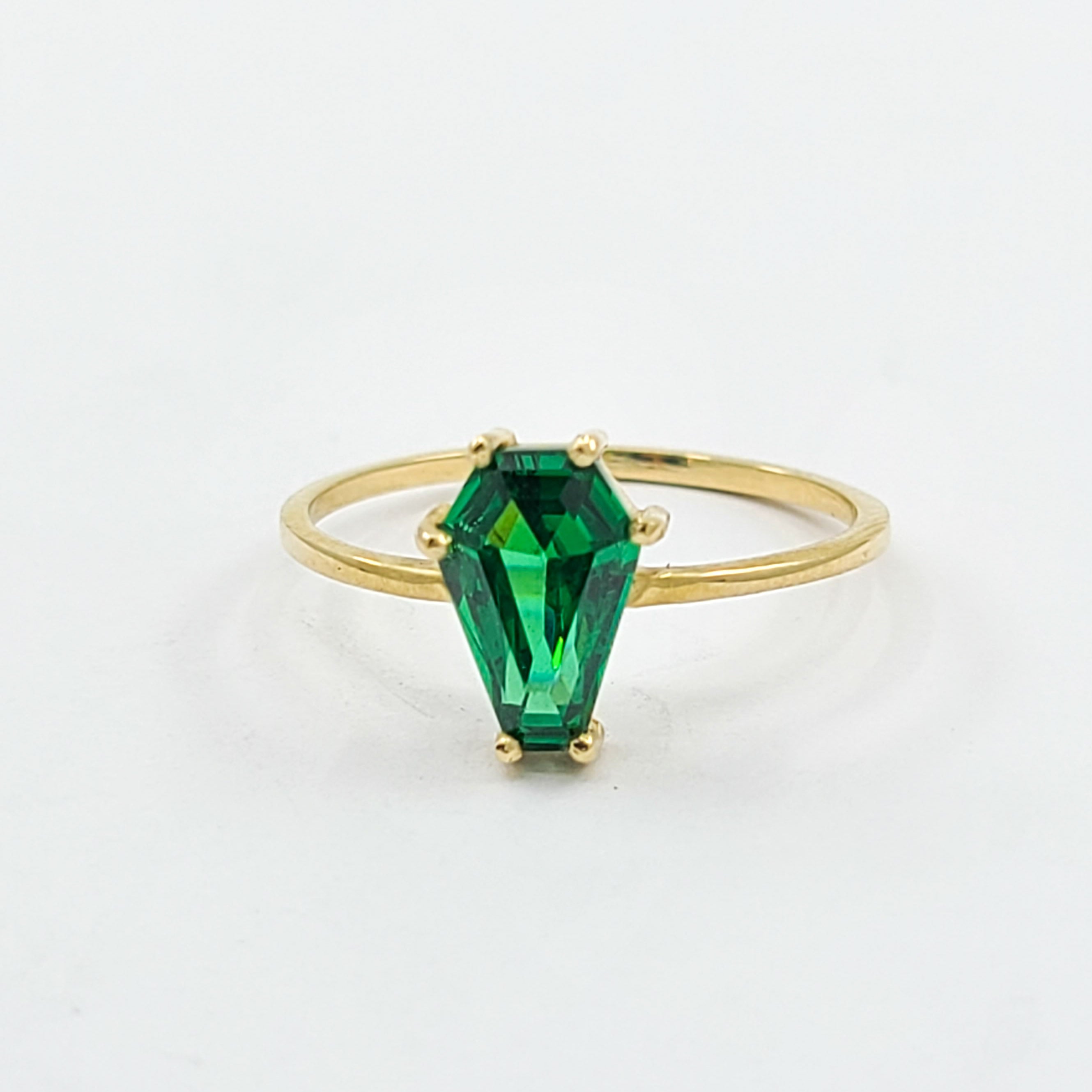 Cute Medium Coffin Solid Gold Ring (6x9) - Yellow Gold & Color Options - Inchoo Bijoux