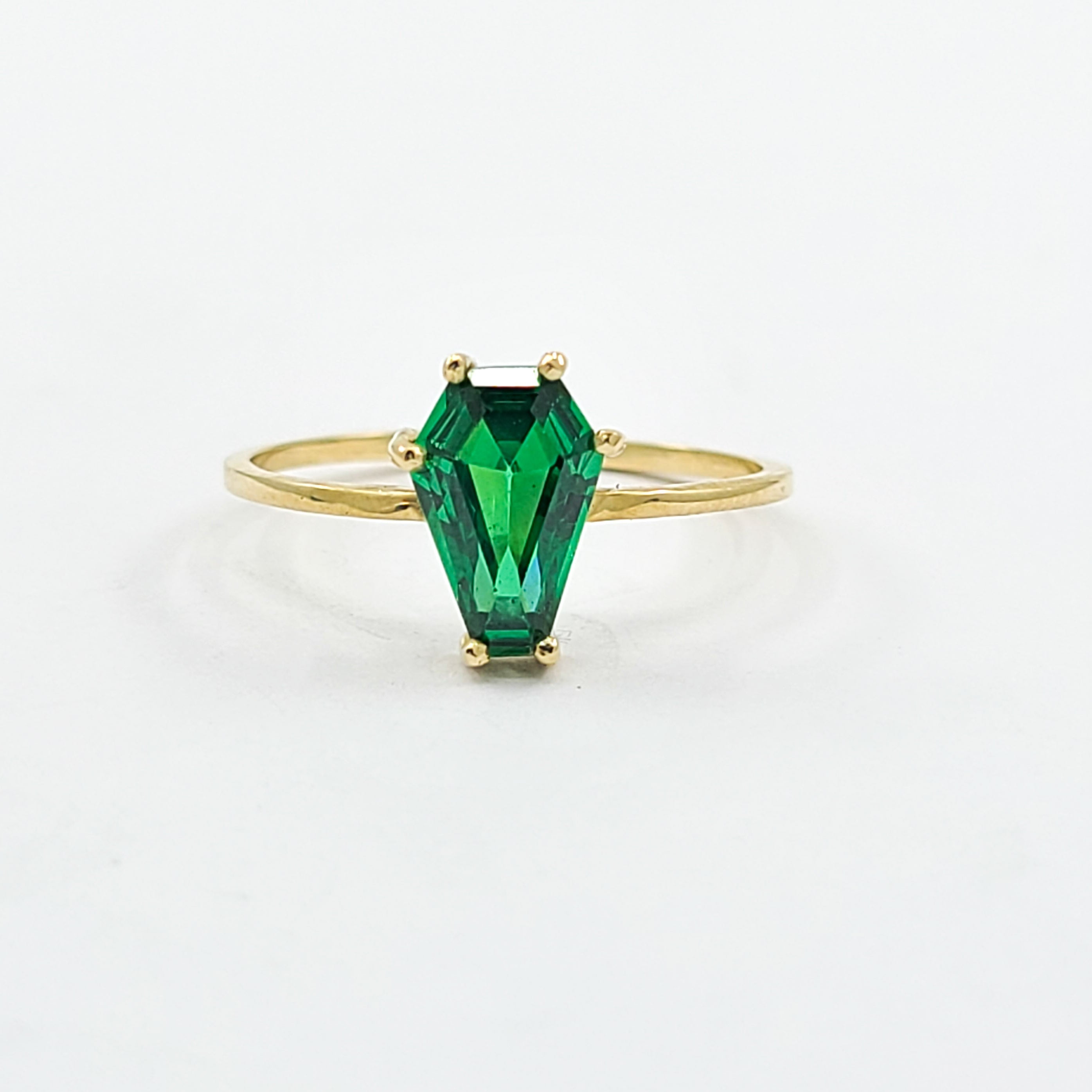 Cute Medium Coffin Solid Gold Ring (6x9) - Yellow Gold & Color Options - Inchoo Bijoux