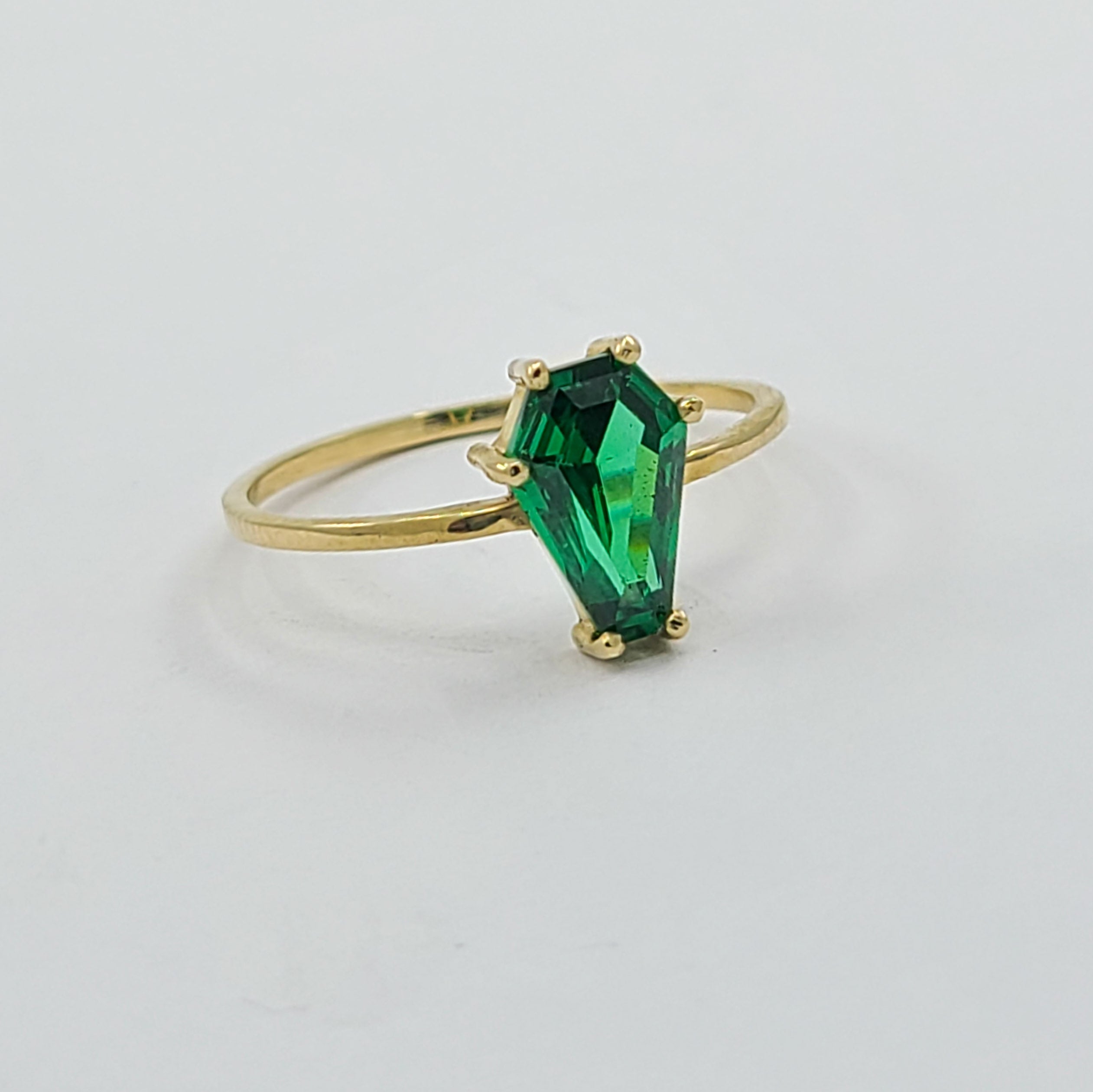 Cute Medium Coffin Solid Gold Ring (6x9) - Yellow Gold & Color Options - Inchoo Bijoux