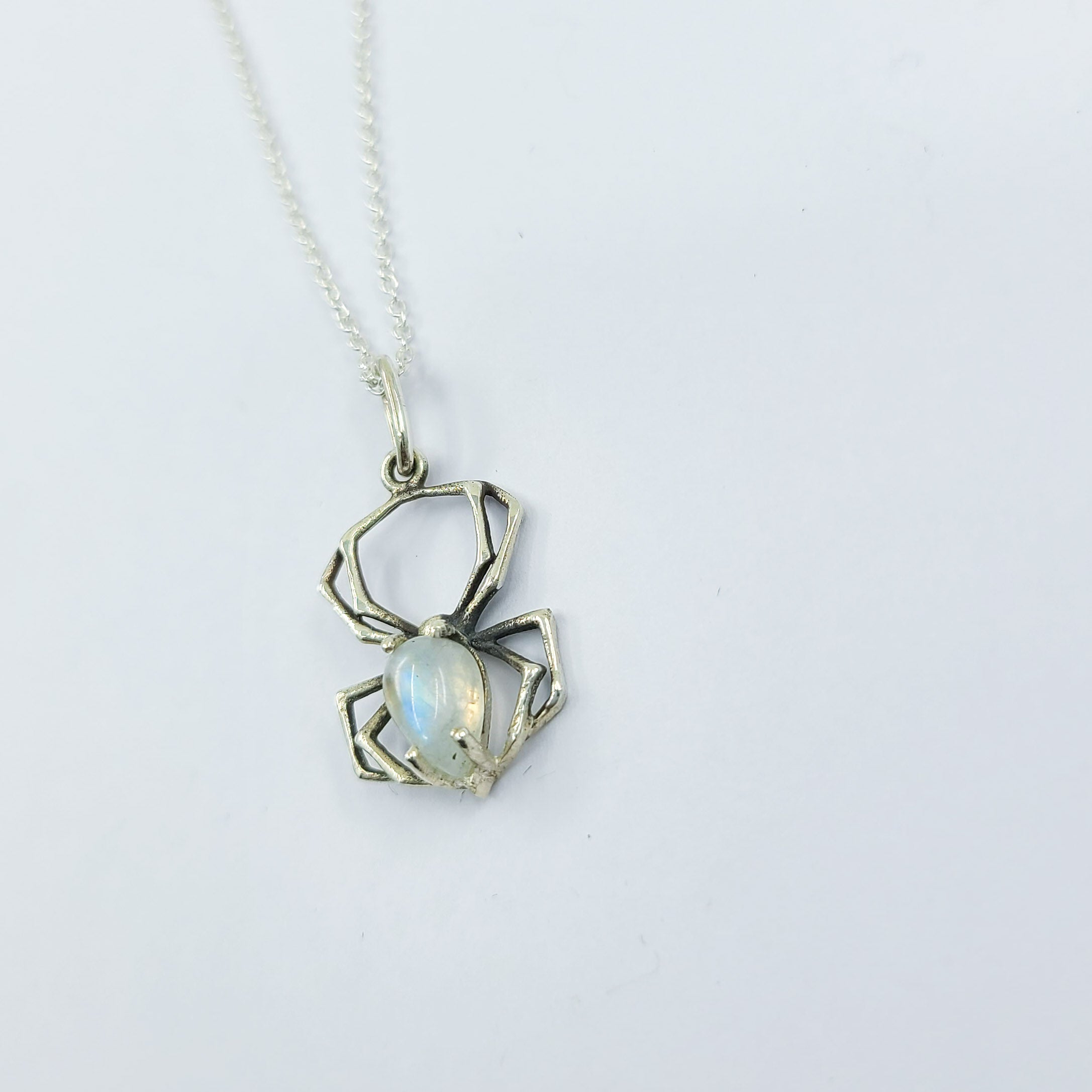 Rainbow Moonstone Spider Pendant
