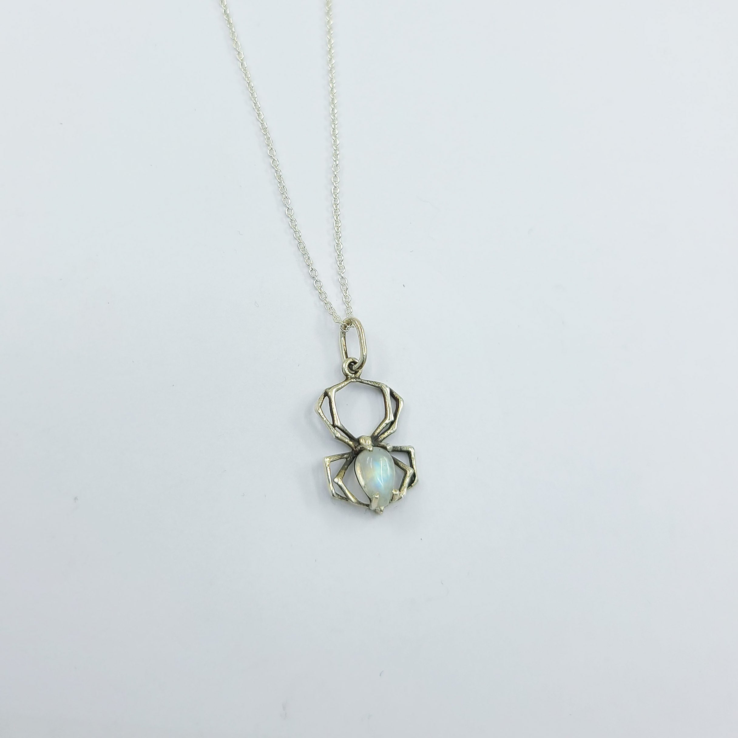 Rainbow Moonstone Spider Pendant