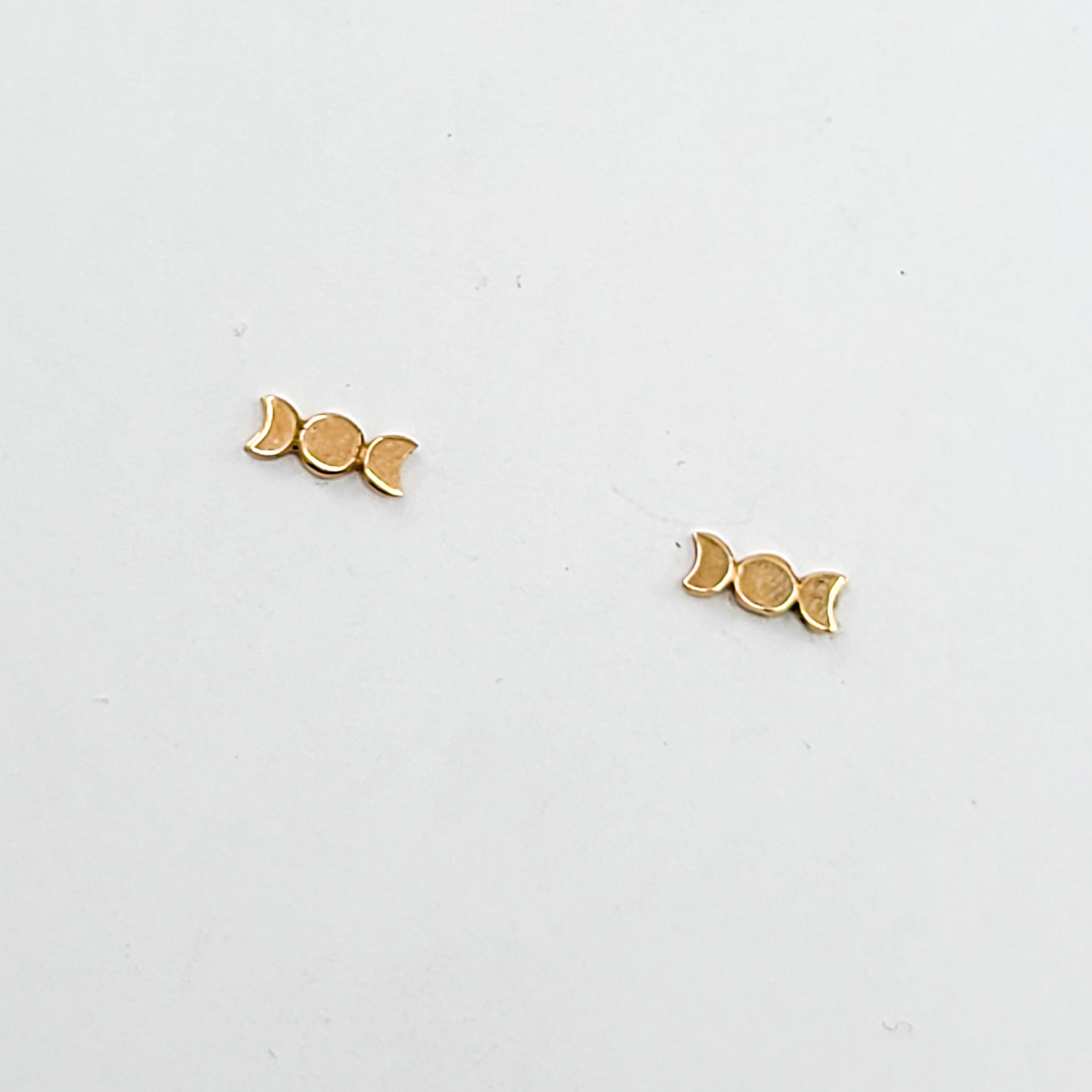 Tiny Moon Earrings - Gold Options