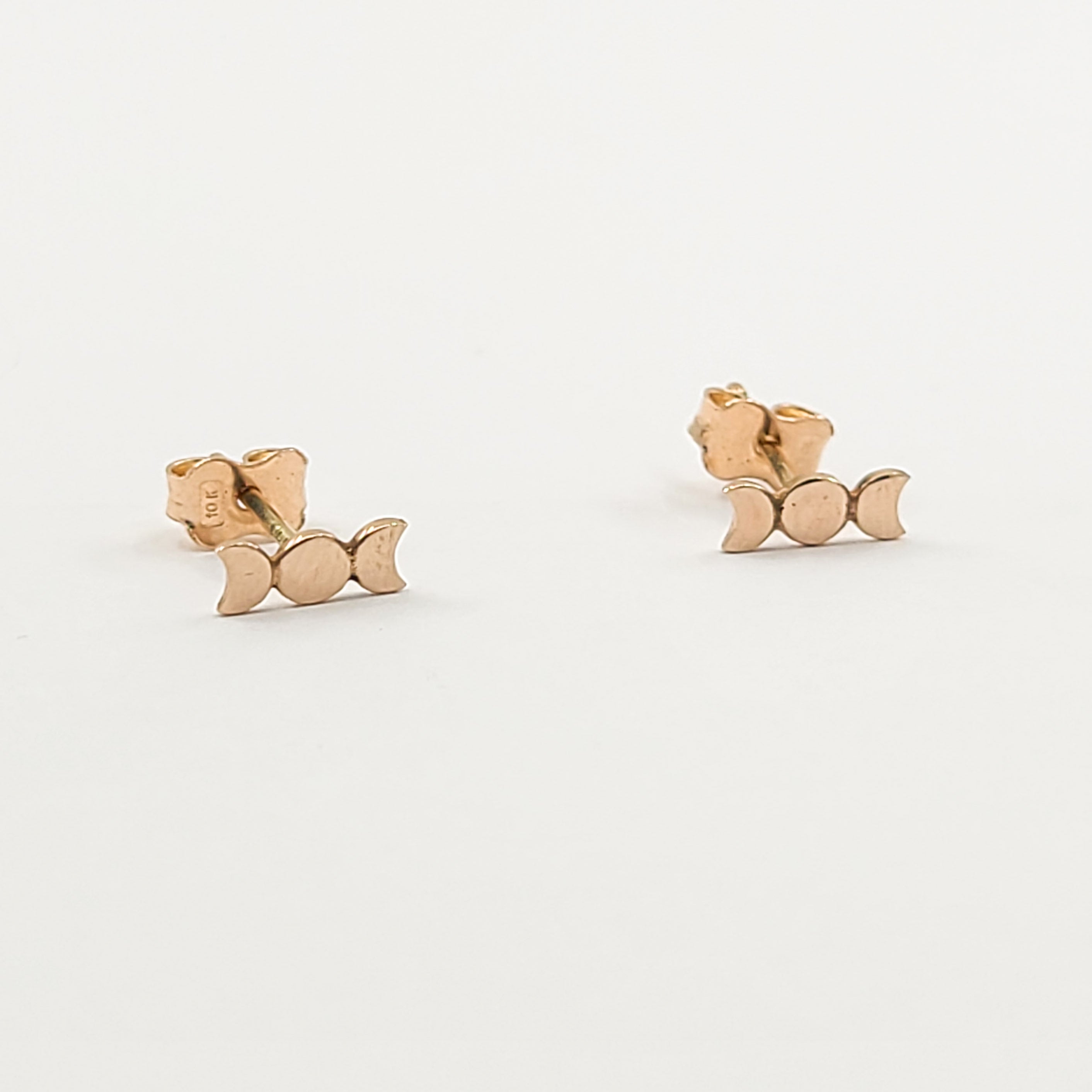 Tiny Moon Earrings - Gold Options
