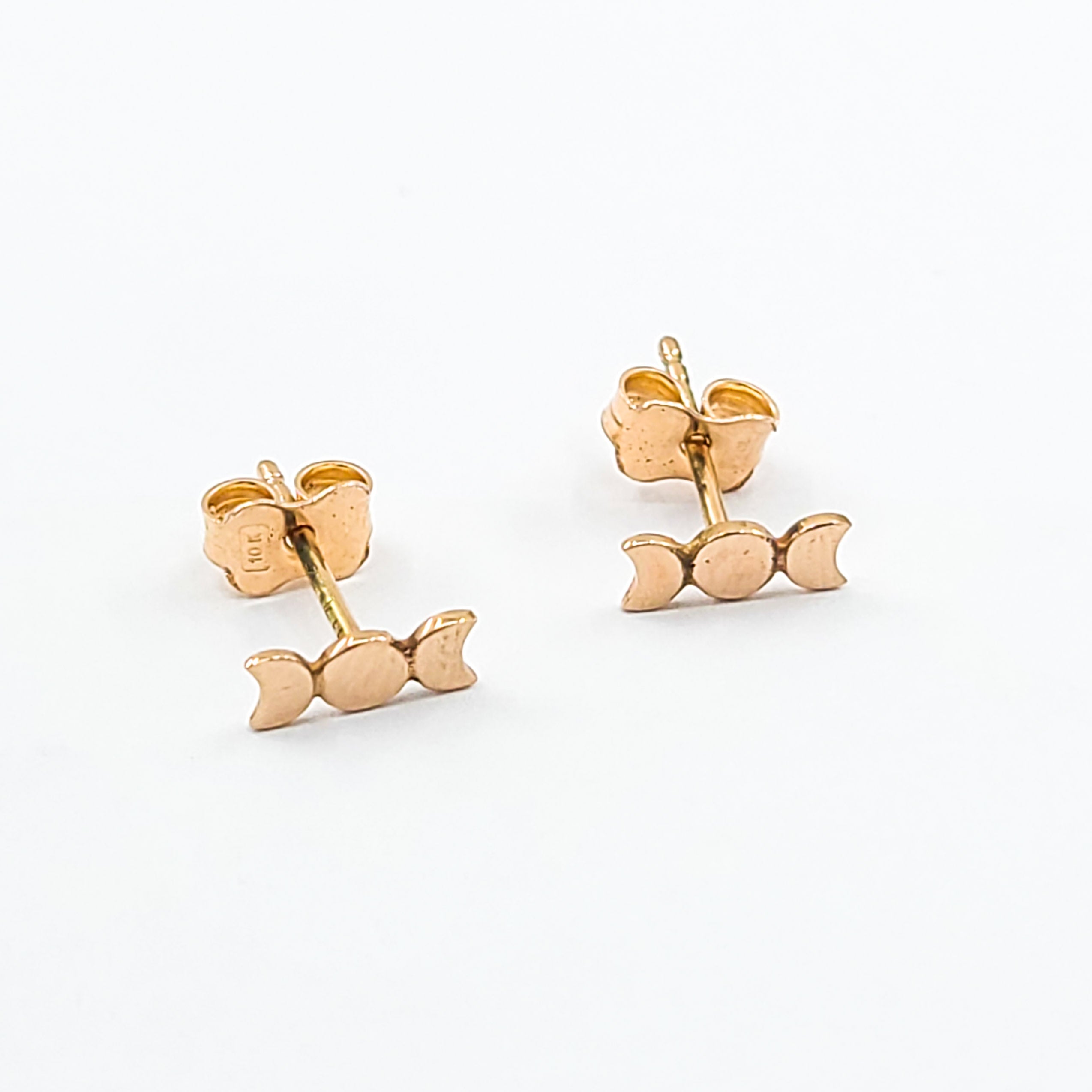Tiny Moon Earrings - Gold Options