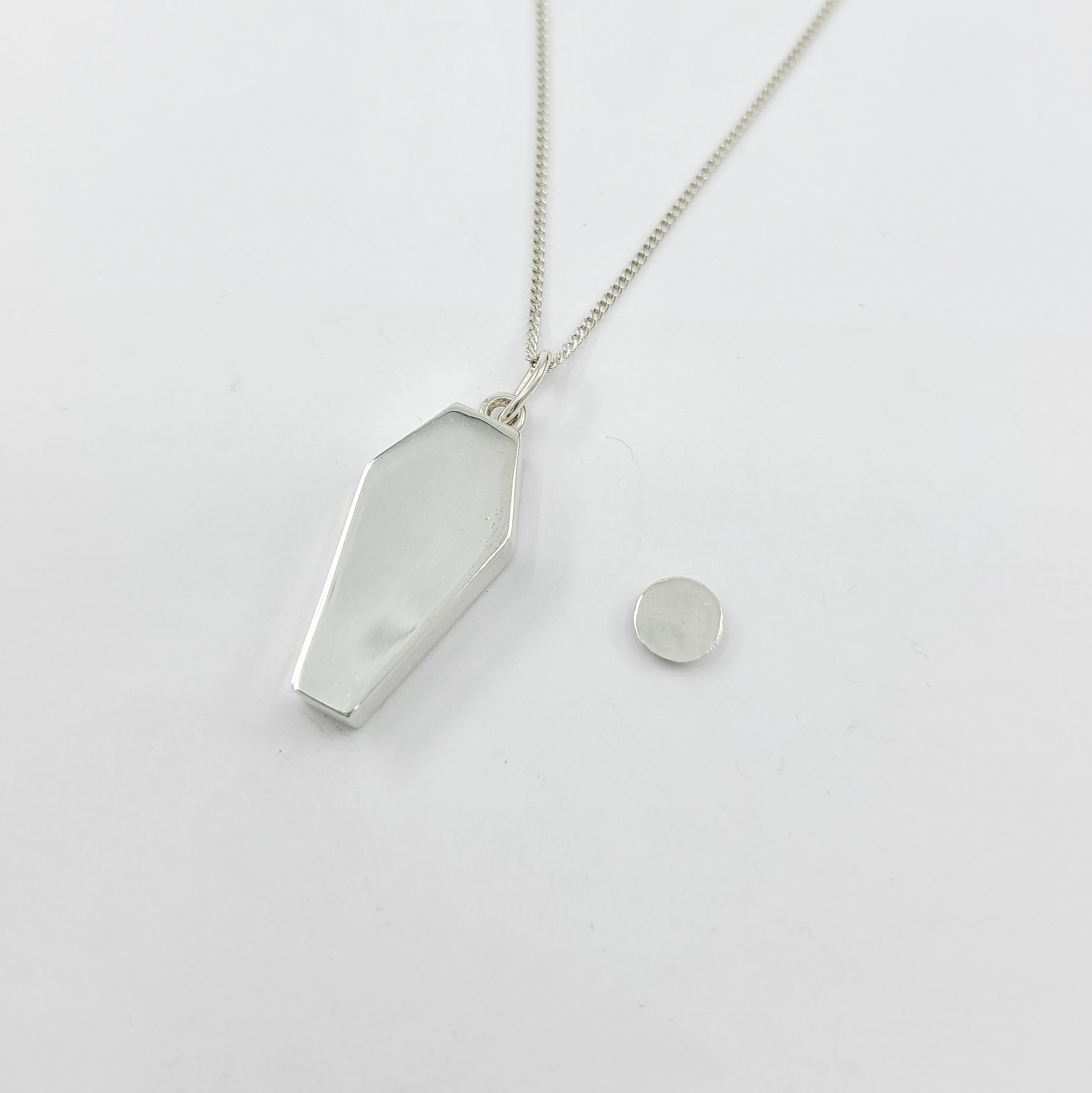 Silver Coffin Urn Necklace