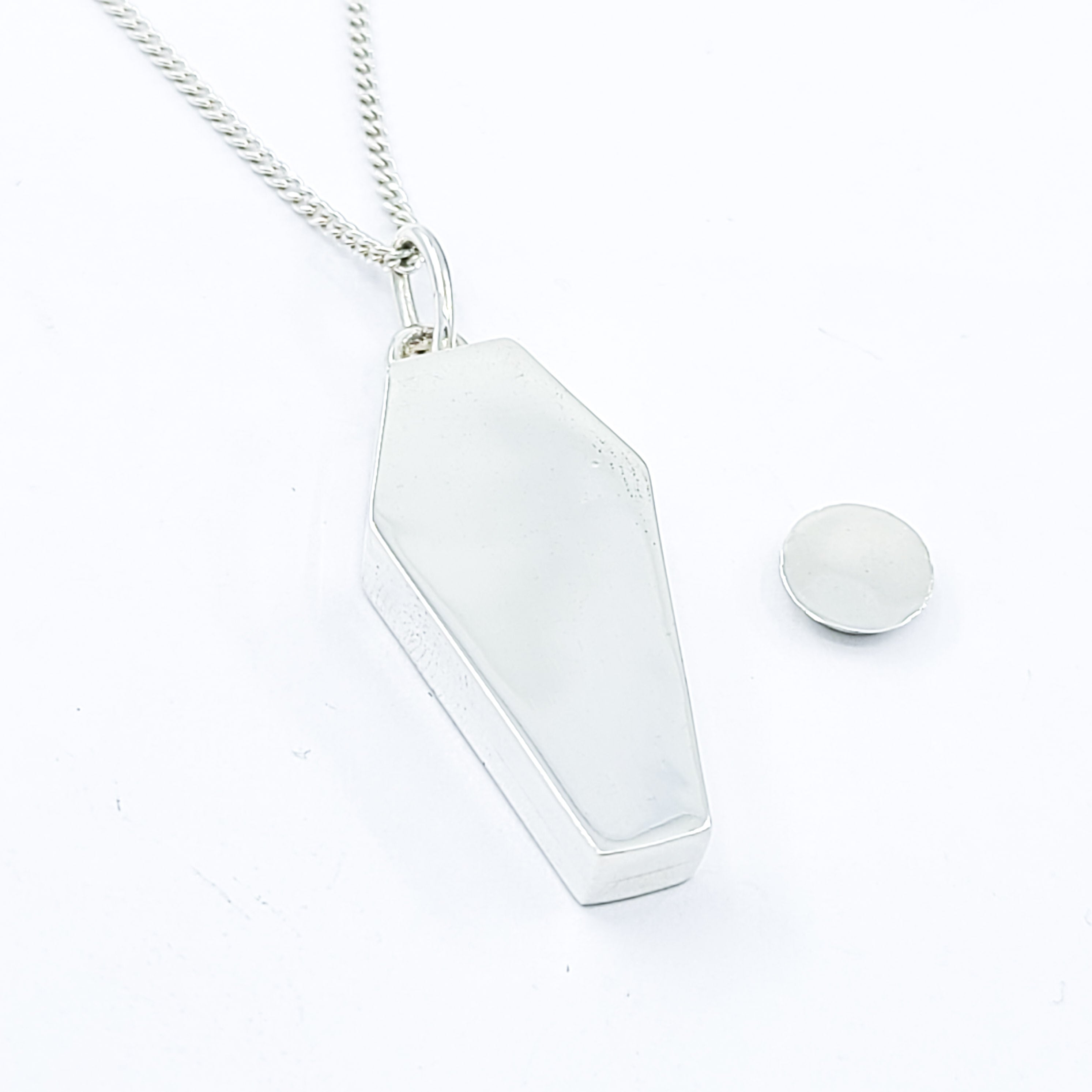 Silver Coffin Urn Necklace