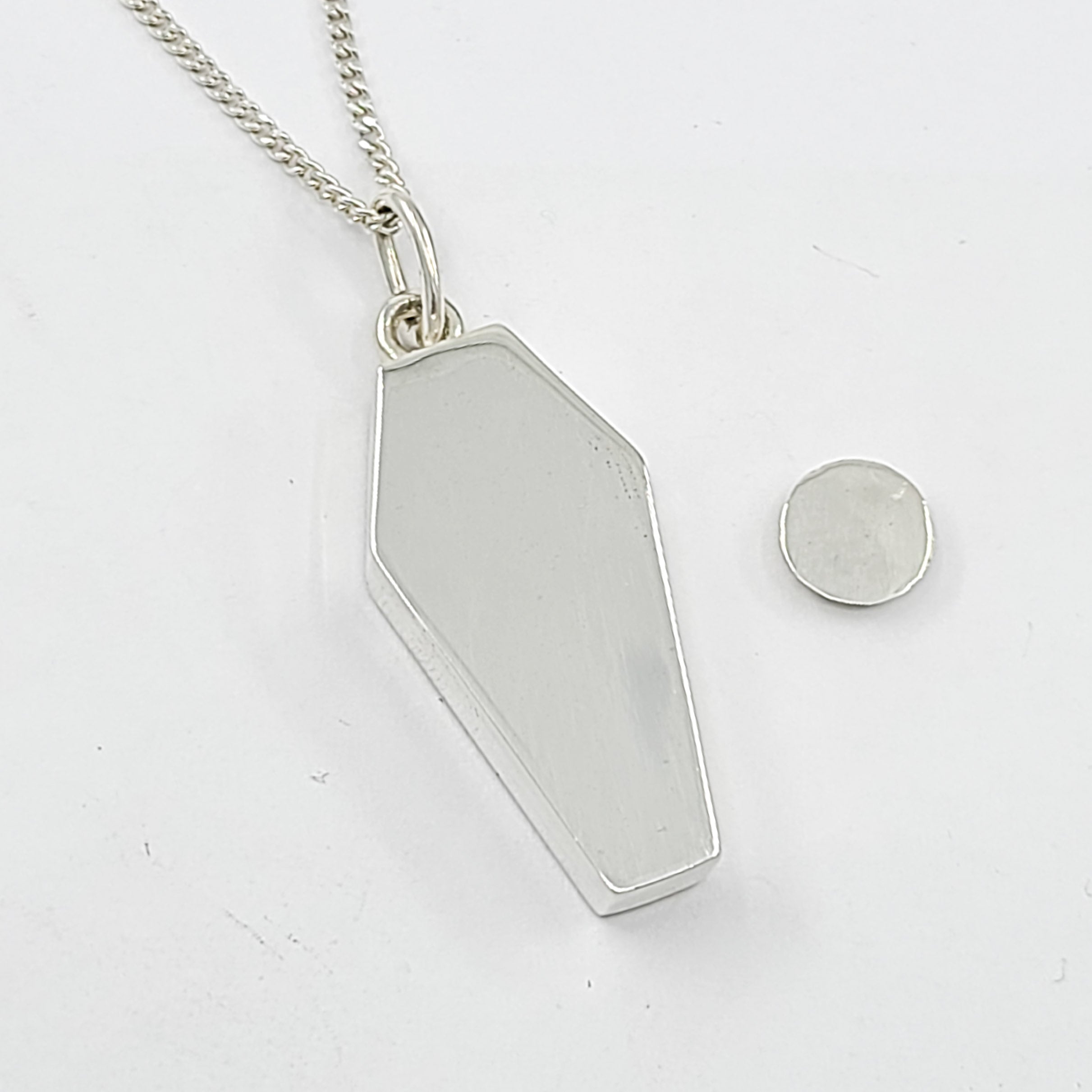 Silver Coffin Urn Necklace